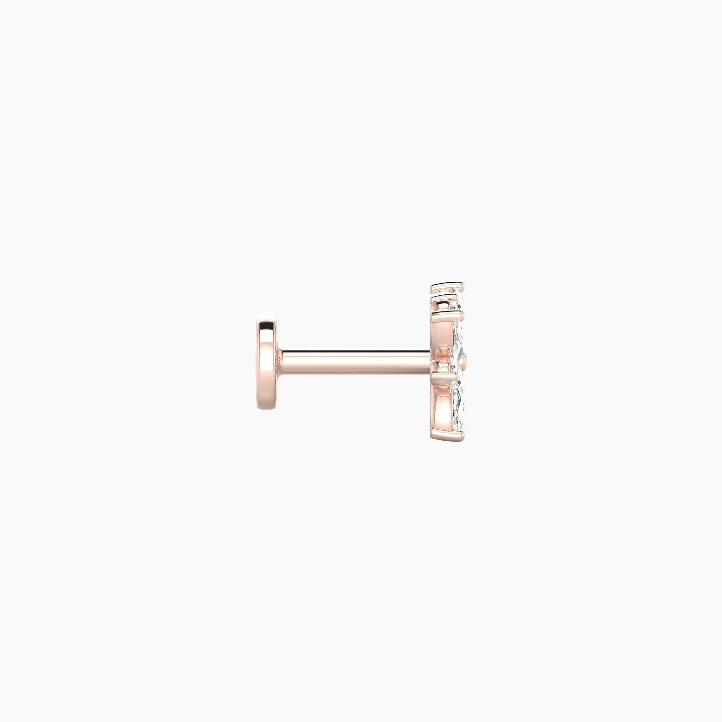 Aurore | 18k Rose Gold 5.5 mm 5 mm Flower Diamond Piercing