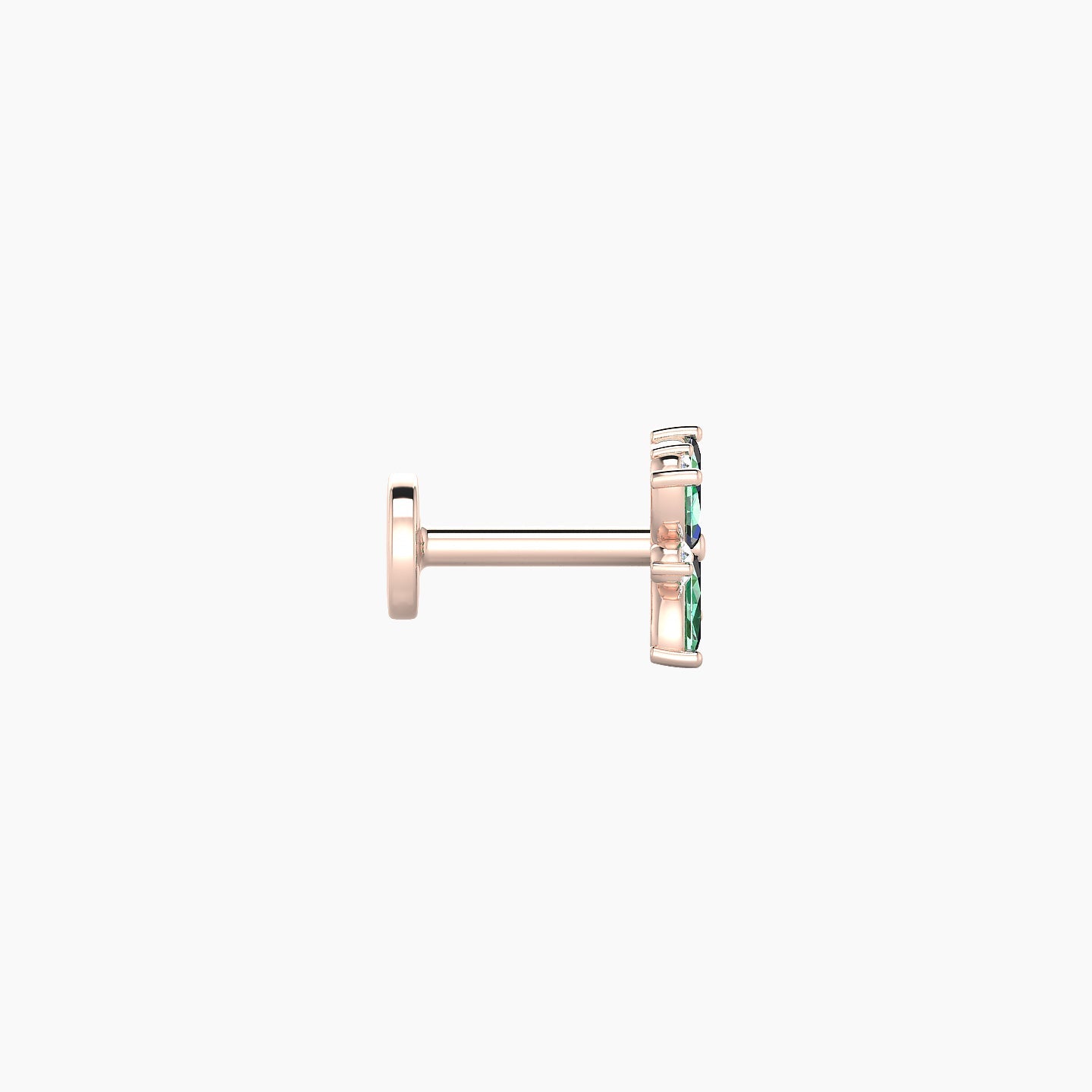 Aurore | 18k Rose Gold 5 mm 5.5 mm Flower Emerald & Diamond Piercing