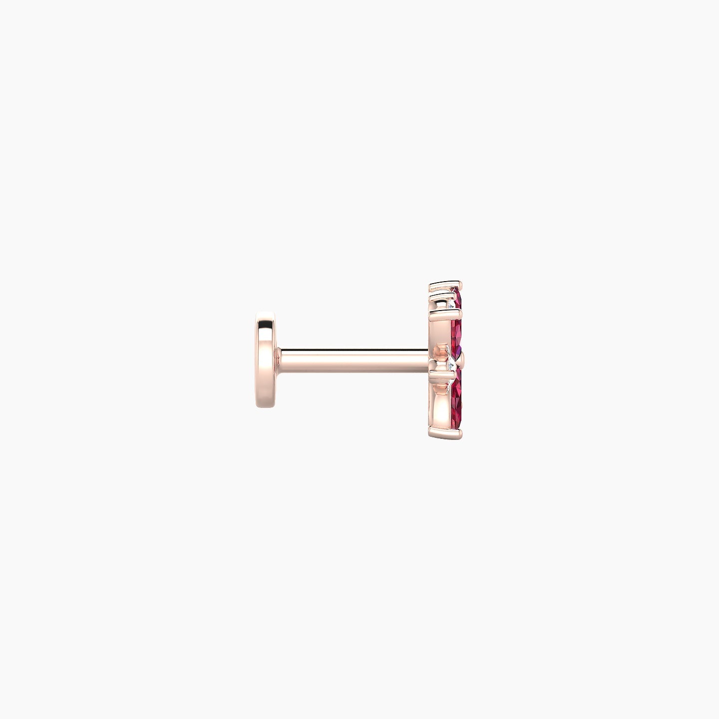 Aurore | 18k Rose Gold 5 mm 5.5 mm Flower Ruby & Diamond Piercing