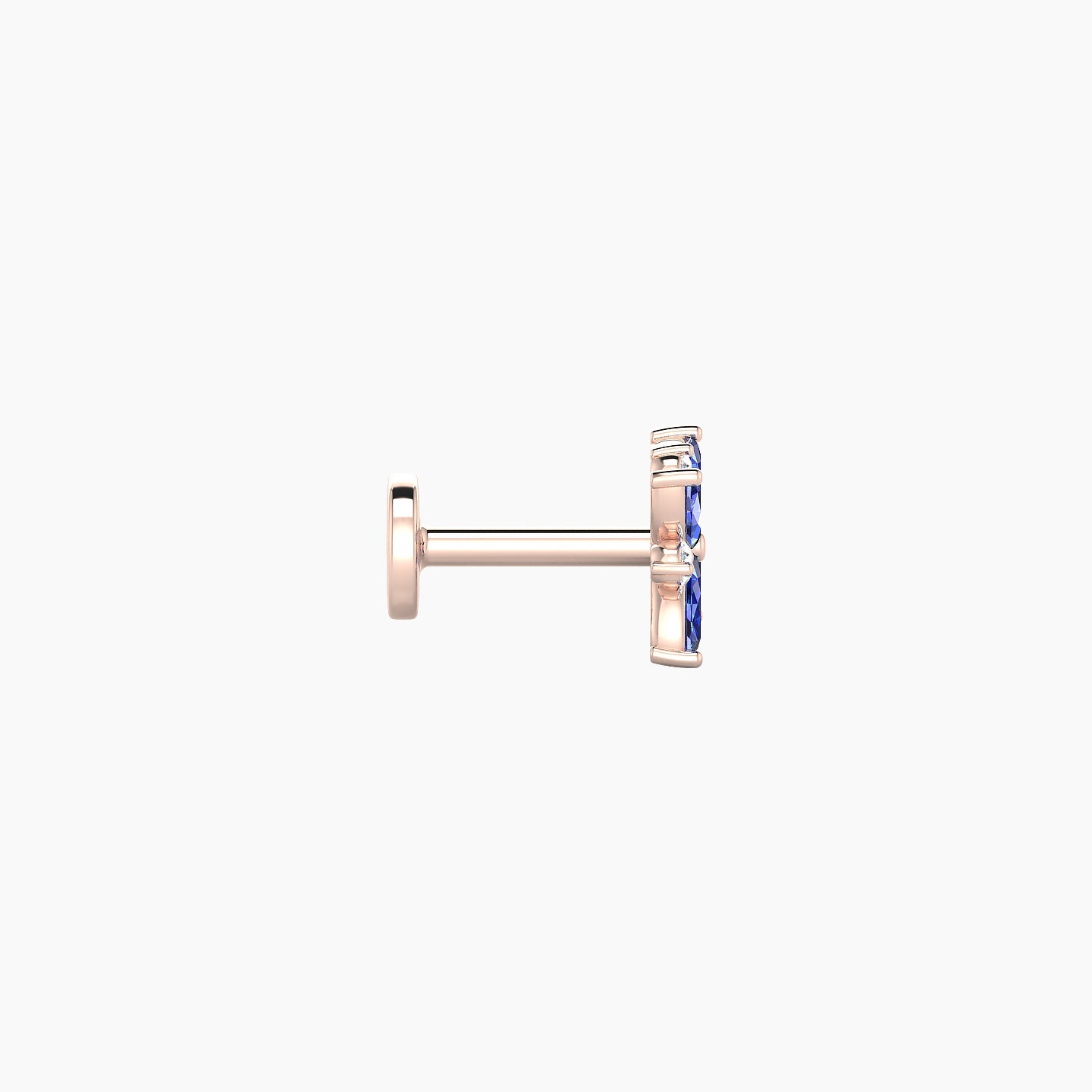 Aurore | 18k Rose Gold 5 mm 5.5 mm Flower Sapphire & Diamond Piercing