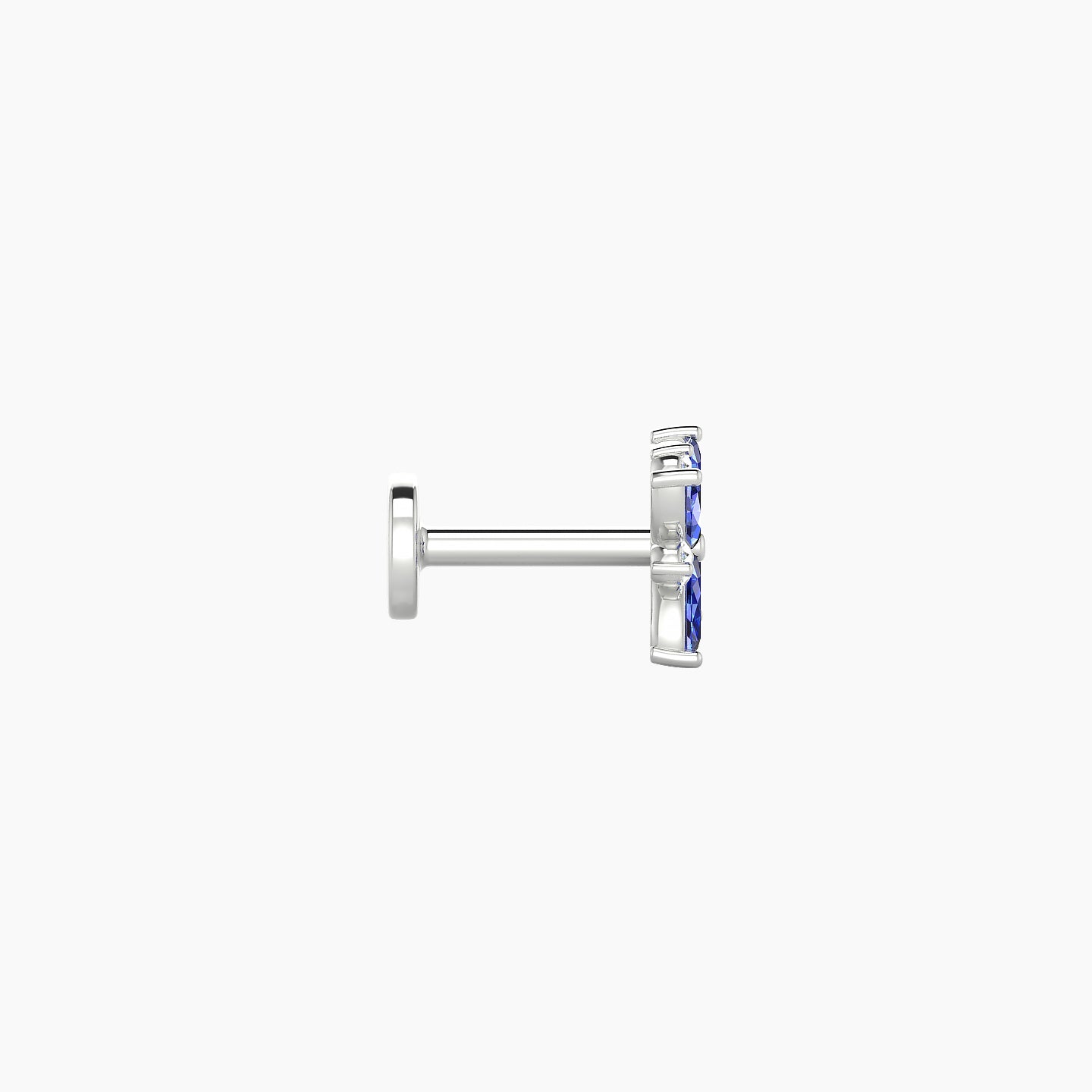 Aurore | 18k White Gold 5 mm 5.5 mm Flower Sapphire & Diamond Piercing