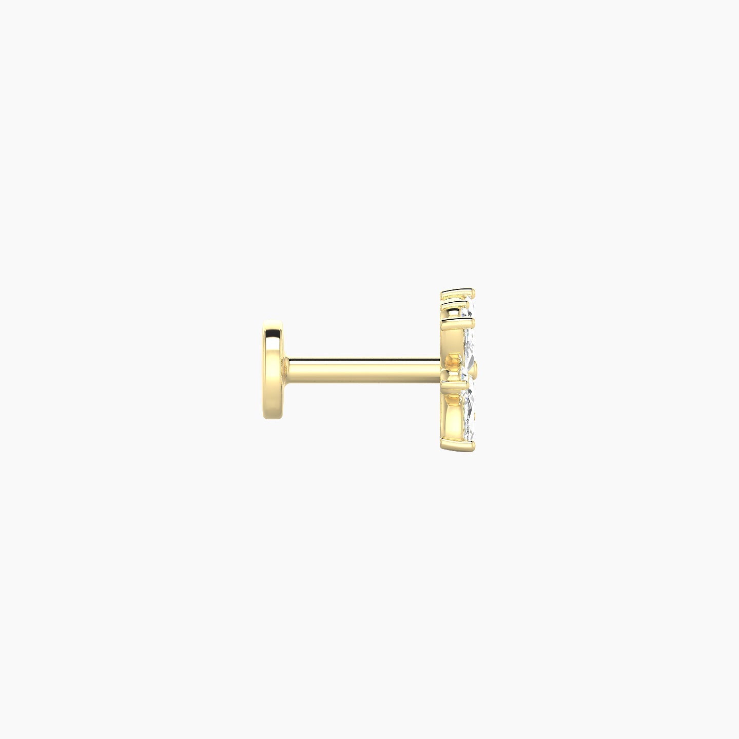 Aurore | 18k Yellow Gold 5.5 mm 5 mm Flower Diamond Piercing