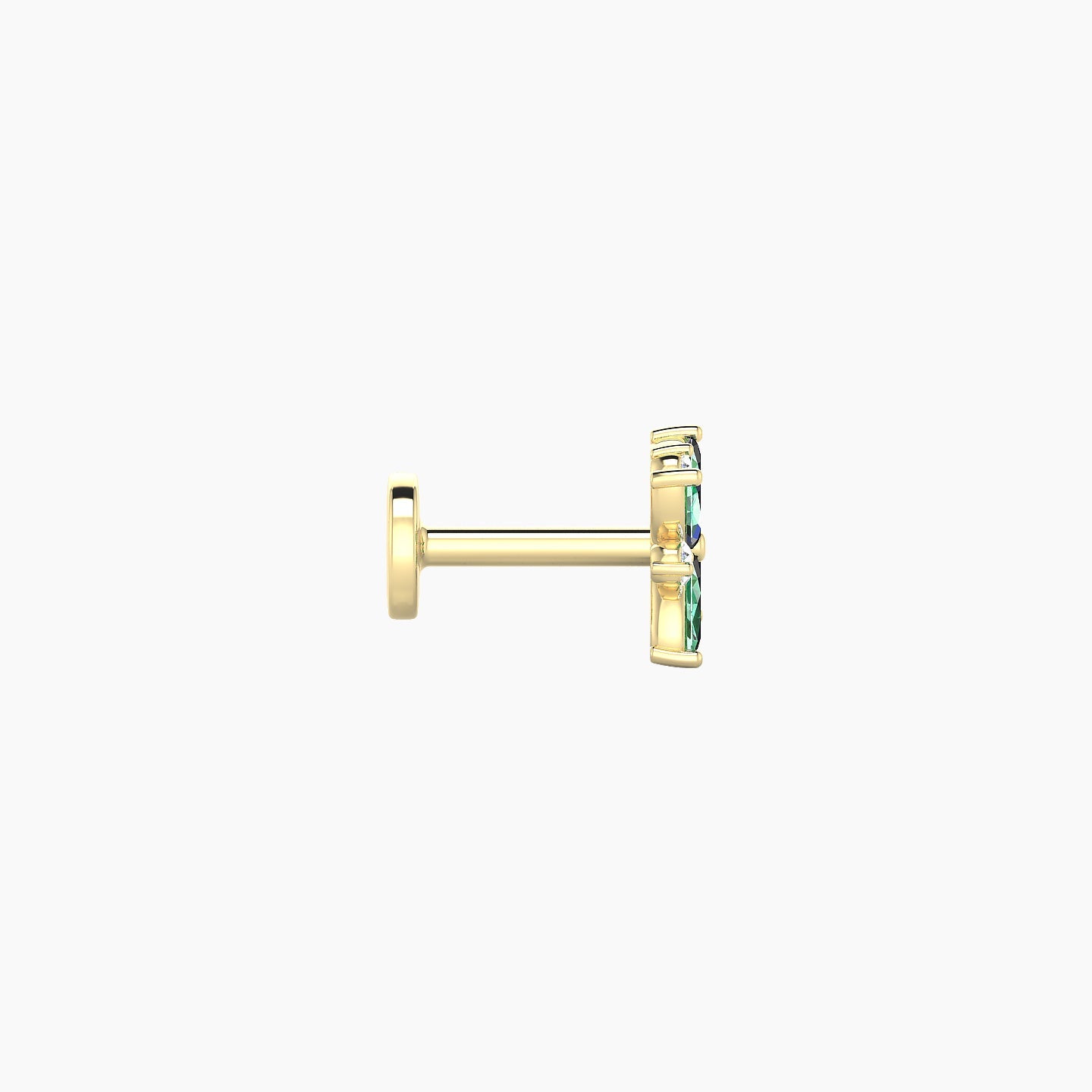 Aurore | 18k Yellow Gold 5 mm 5.5 mm Flower Emerald & Diamond Piercing