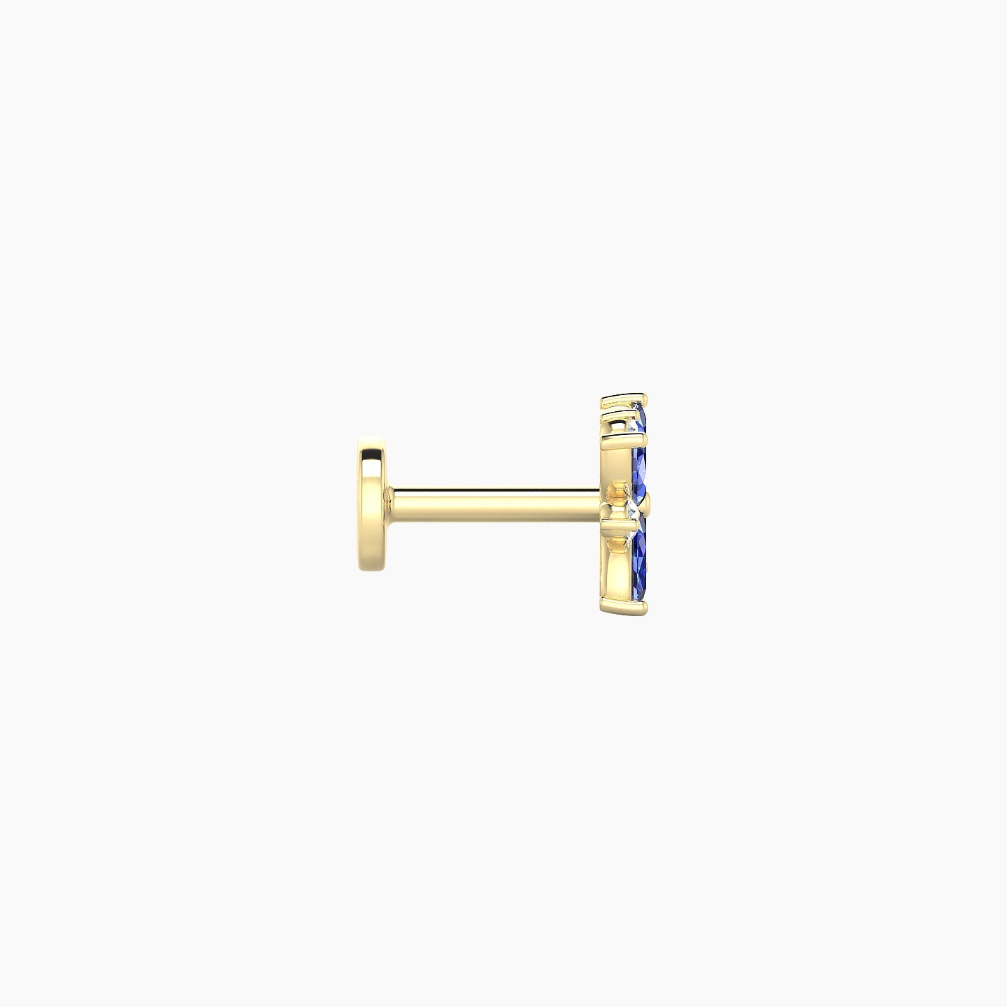 Aurore | 18k Yellow Gold 5 mm 5.5 mm Flower Sapphire & Diamond Piercing