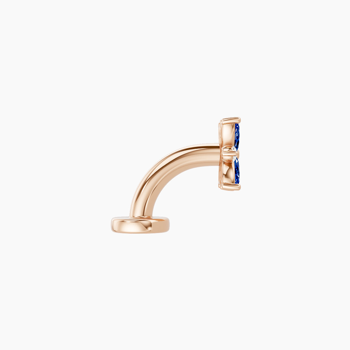 Aurore | 18k Rose Gold 6 mm 5.5 mm Flower Sapphire & Diamond Floating Navel Piercing