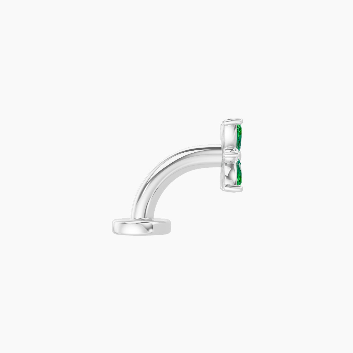 Aurore | 18k White Gold 6 mm 5.5 mm Flower Emerald & Diamond Floating Navel Piercing