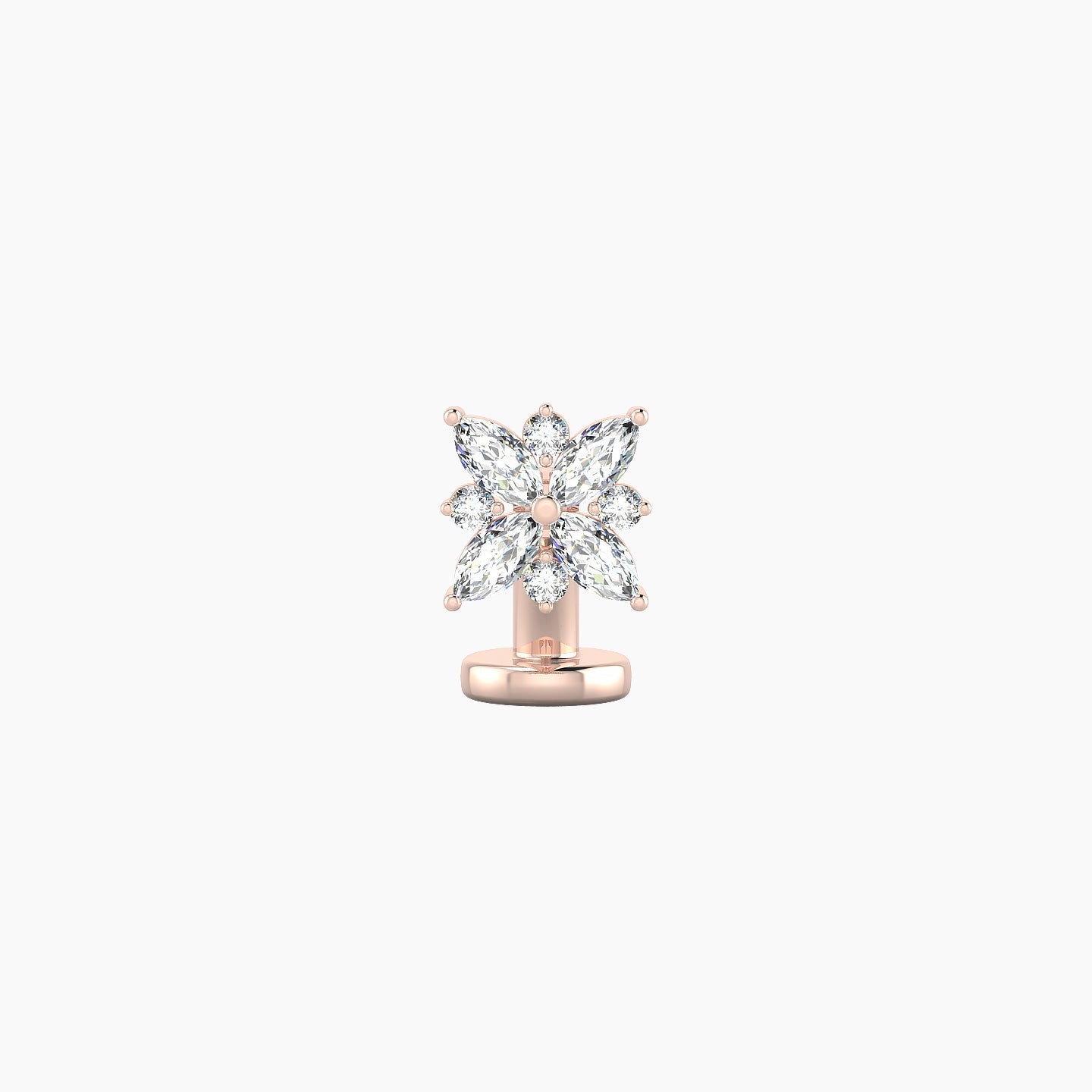 Aurore | 18k Rose Gold 5.5 mm 6 mm Flower Diamond Floating Navel Piercing