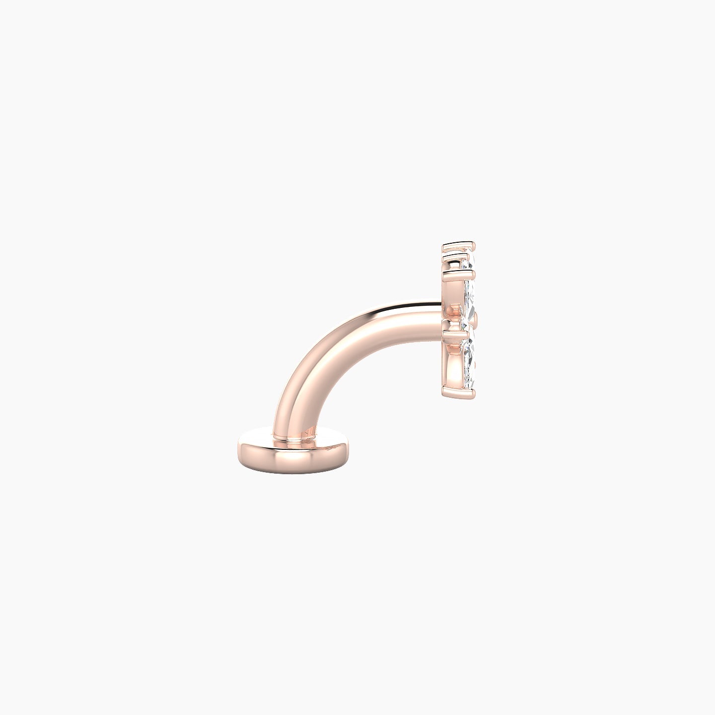 Aurore | 18k Rose Gold 5.5 mm 6 mm Flower Diamond Floating Navel Piercing