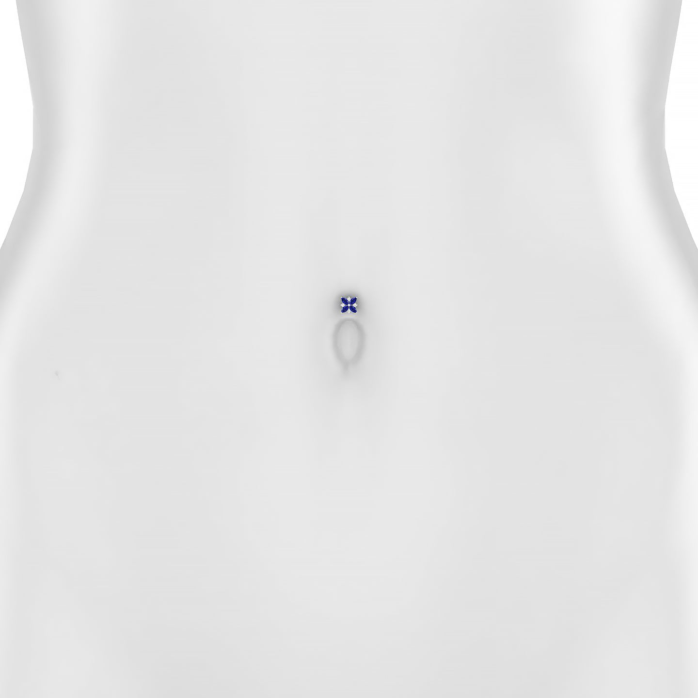 Aurore | 18k White Gold 6 mm 5.5 mm Flower Sapphire & Diamond Floating Navel Piercing