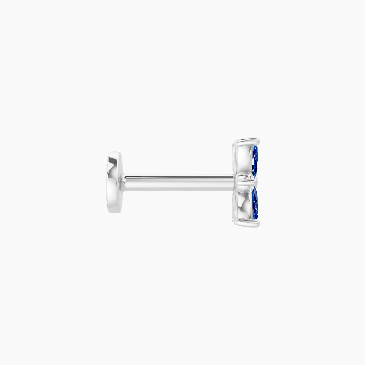 Aurore | 18k White Gold 6.5 mm 5.5 mm Flower Sapphire & Diamond Piercing