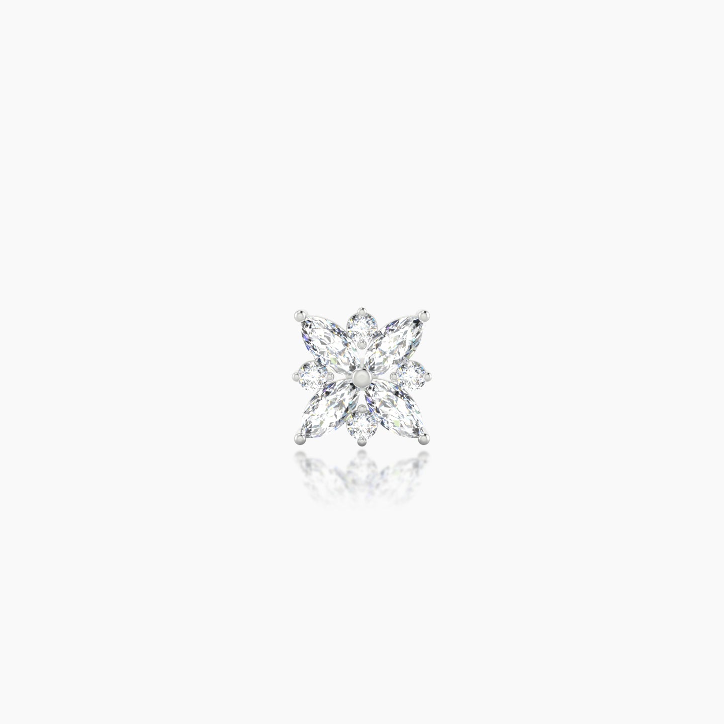 Aurore | 18k White Gold 5.5 mm 6.5 mm Flower Diamond Piercing