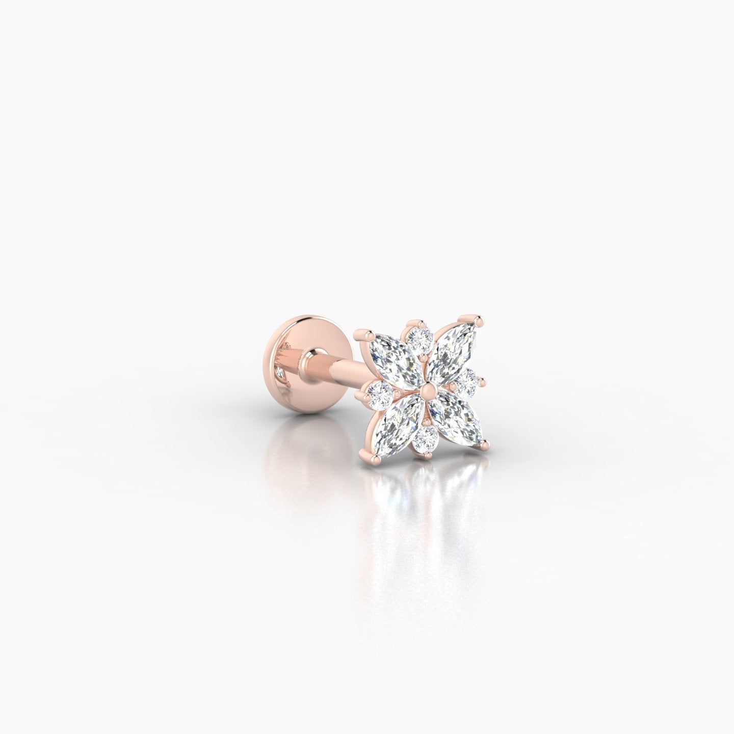 Aurore | 18k Rose Gold 5.5 mm 6.5 mm Flower Diamond Piercing