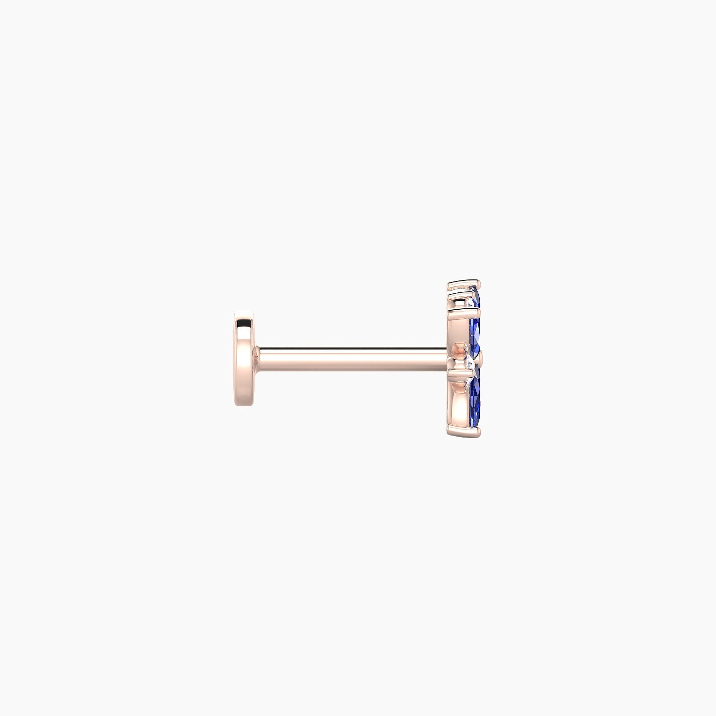 Aurore | 18k Rose Gold 6.5 mm 5.5 mm Flower Sapphire & Diamond Piercing