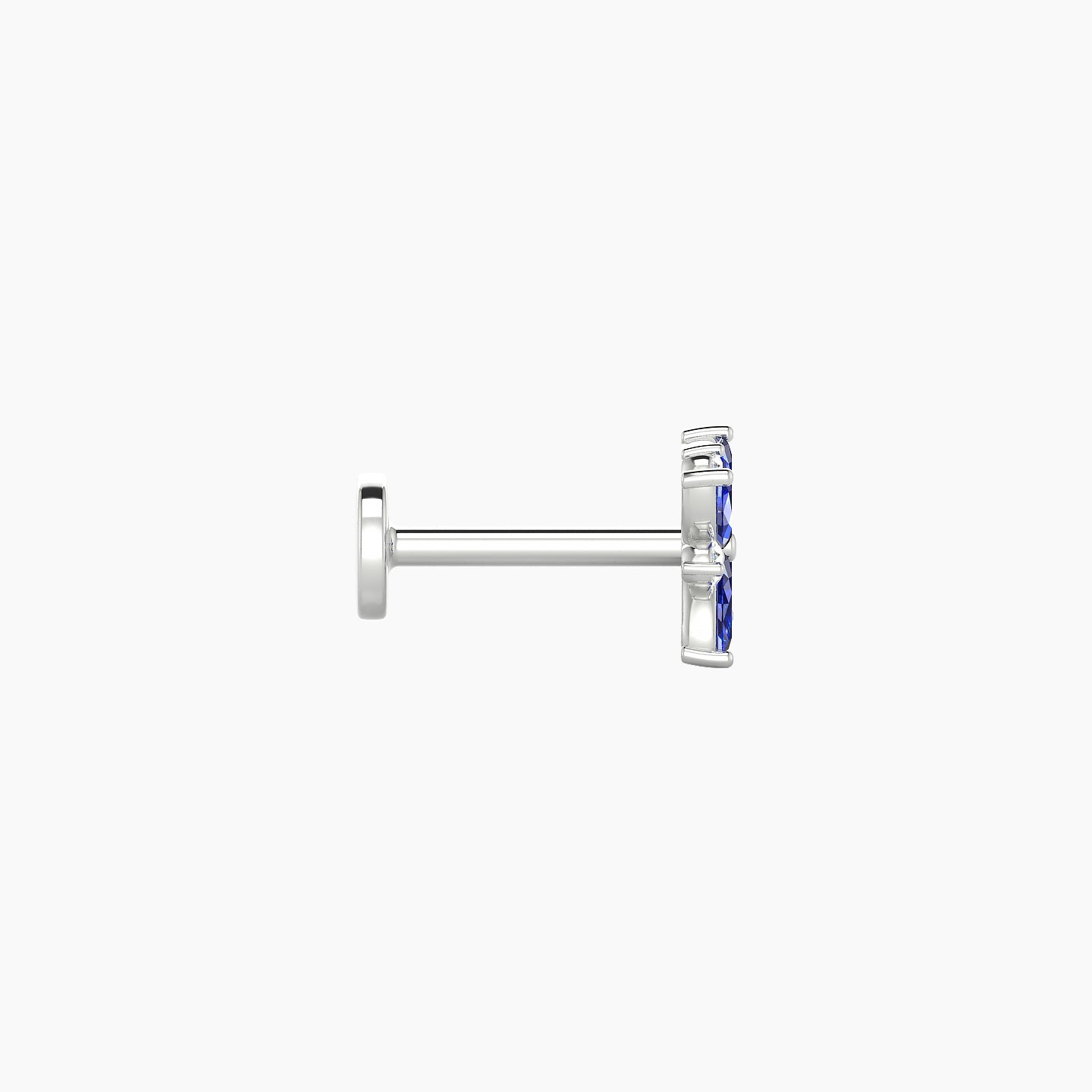 Aurore | 18k White Gold 6.5 mm 5.5 mm Flower Sapphire & Diamond Piercing