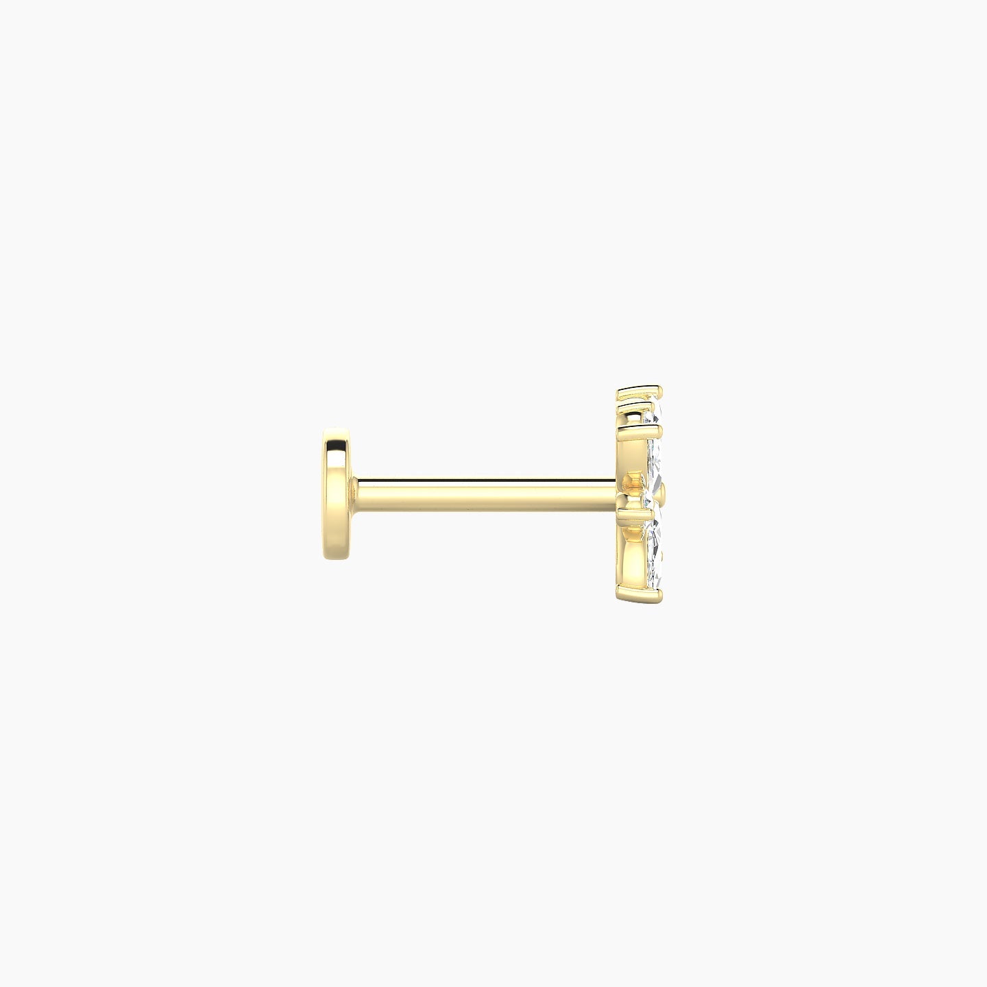 Aurore | 18k Yellow Gold 5.5 mm 6.5 mm Flower Diamond Piercing