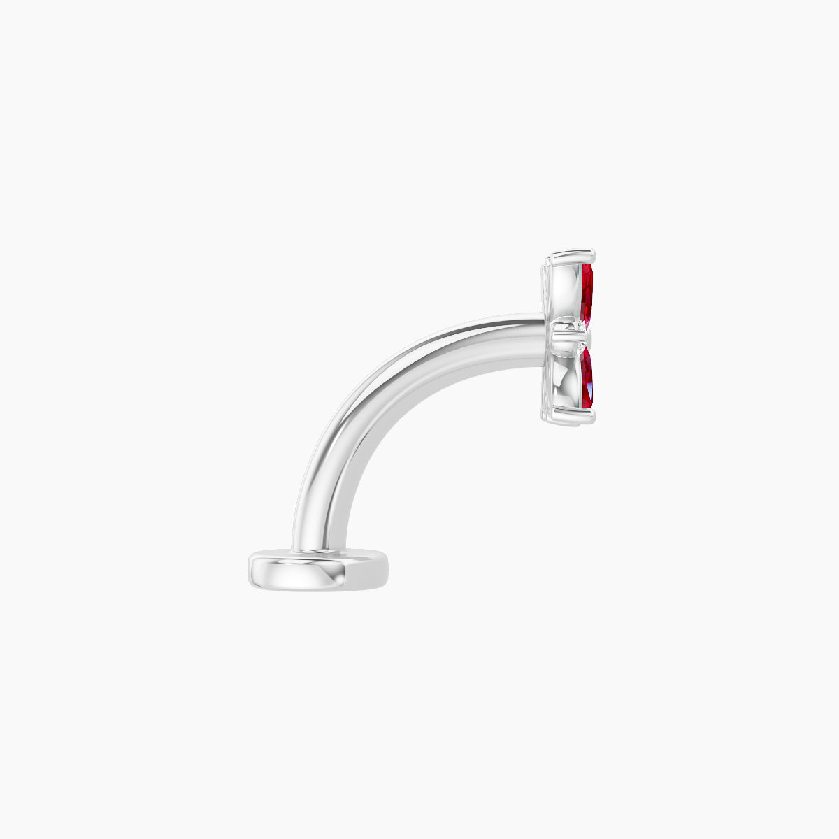 Aurore | 18k White Gold 8 mm 5.5 mm Flower Ruby & Diamond Floating Navel Piercing