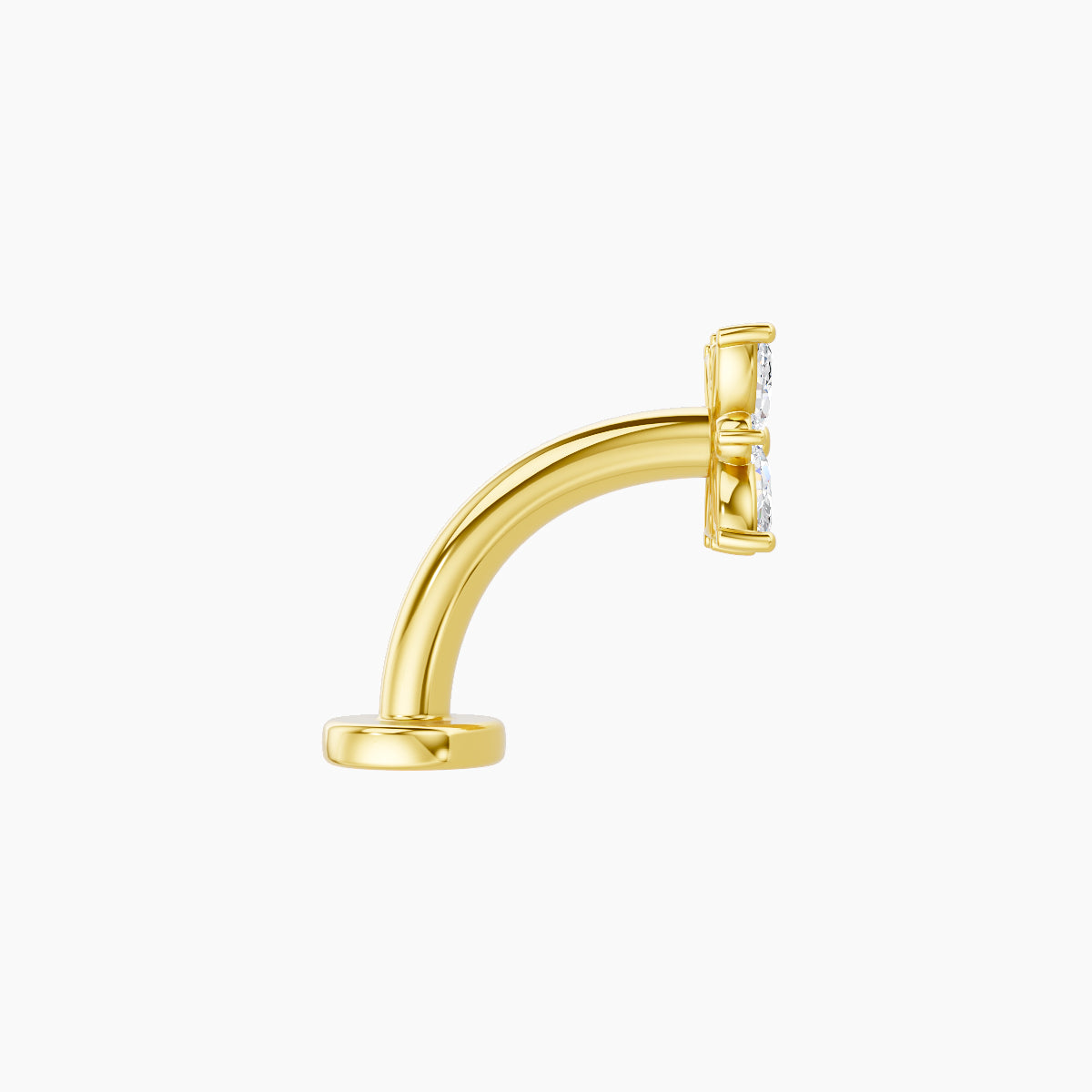 Aurore | 18k Yellow Gold 5.5 mm 8 mm Flower Diamond Floating Navel Piercing
