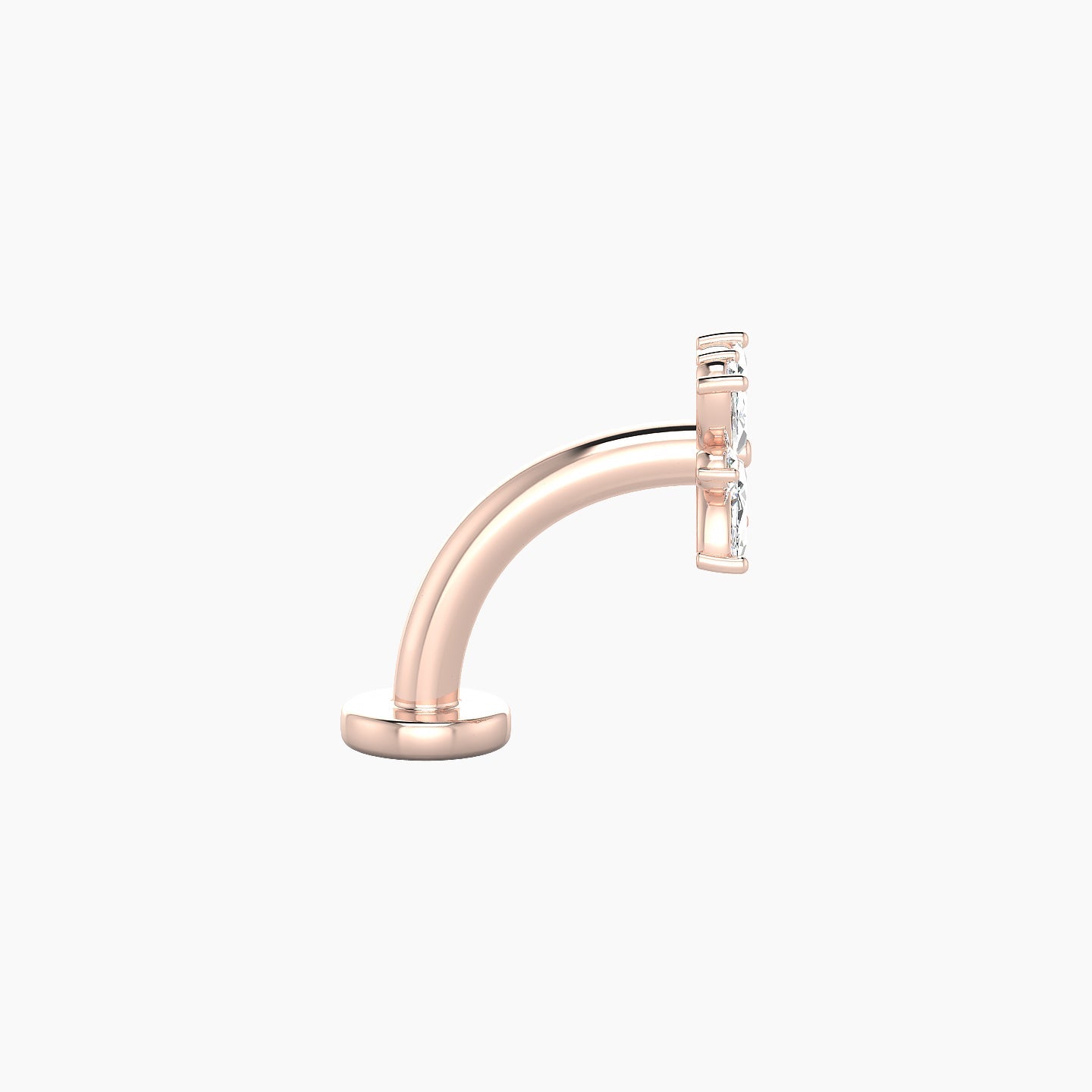 Aurore | 18k Rose Gold 5.5 mm 8 mm Flower Diamond Floating Navel Piercing