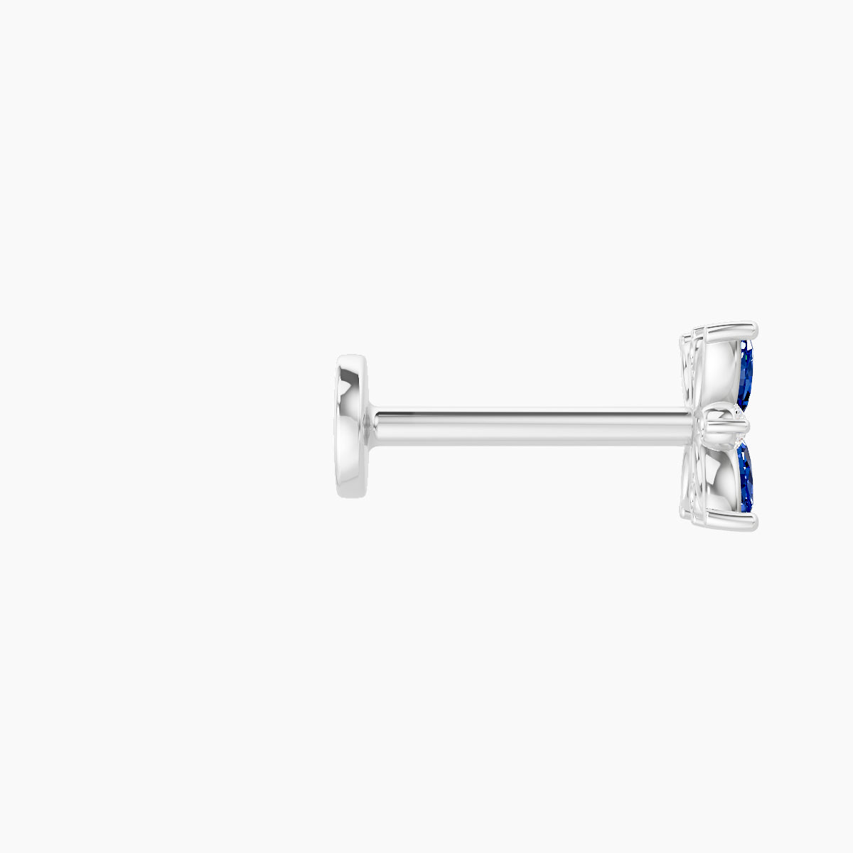 Aurore | 18k White Gold 8 mm 5.5 mm Flower Sapphire & Diamond Piercing