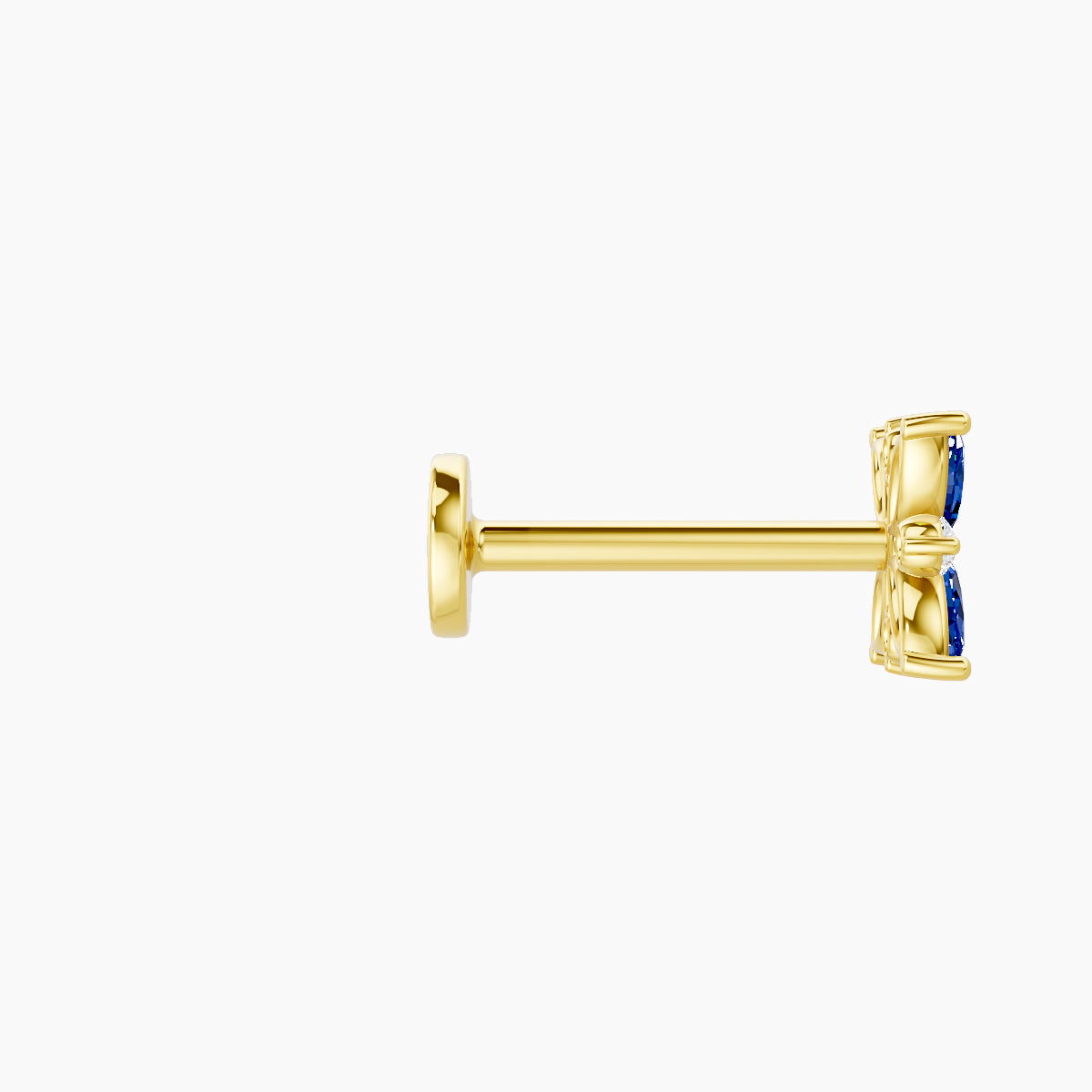 Aurore | 18k Yellow Gold 8 mm 5.5 mm Flower Sapphire & Diamond Piercing