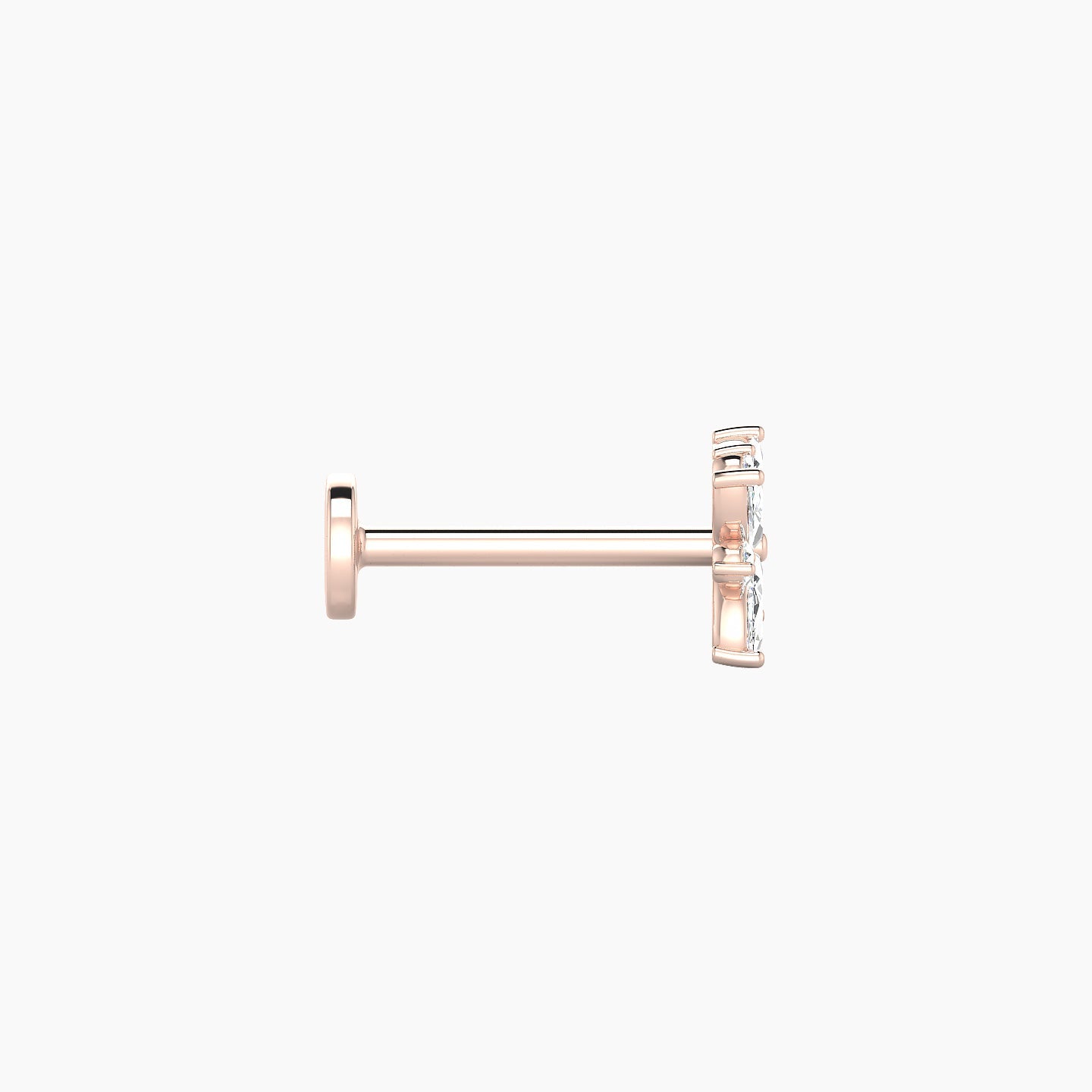 Aurore | 18k Rose Gold 5.5 mm 8 mm Flower Diamond Piercing