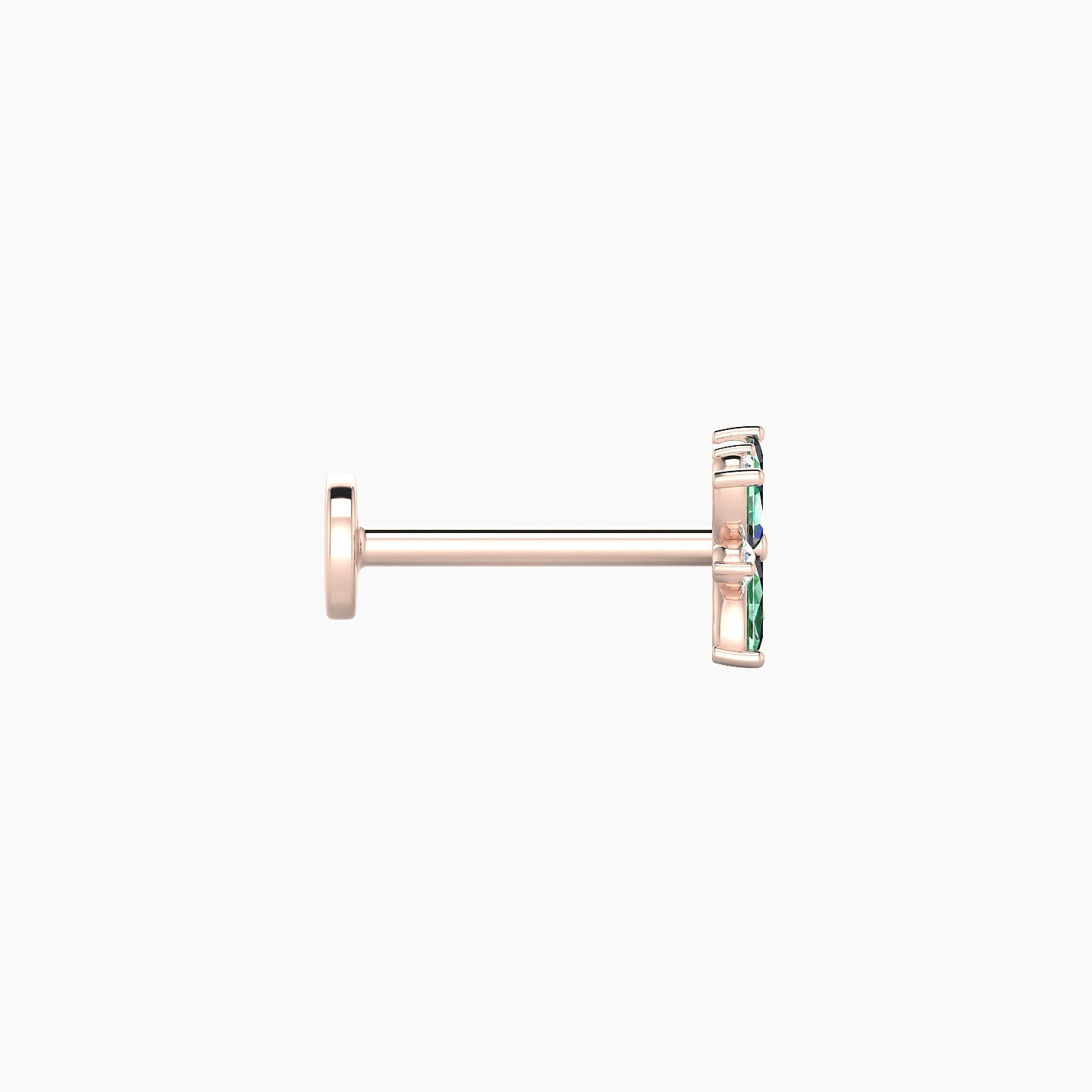 Aurore | 18k Rose Gold 8 mm 5.5 mm Flower Emerald & Diamond Piercing