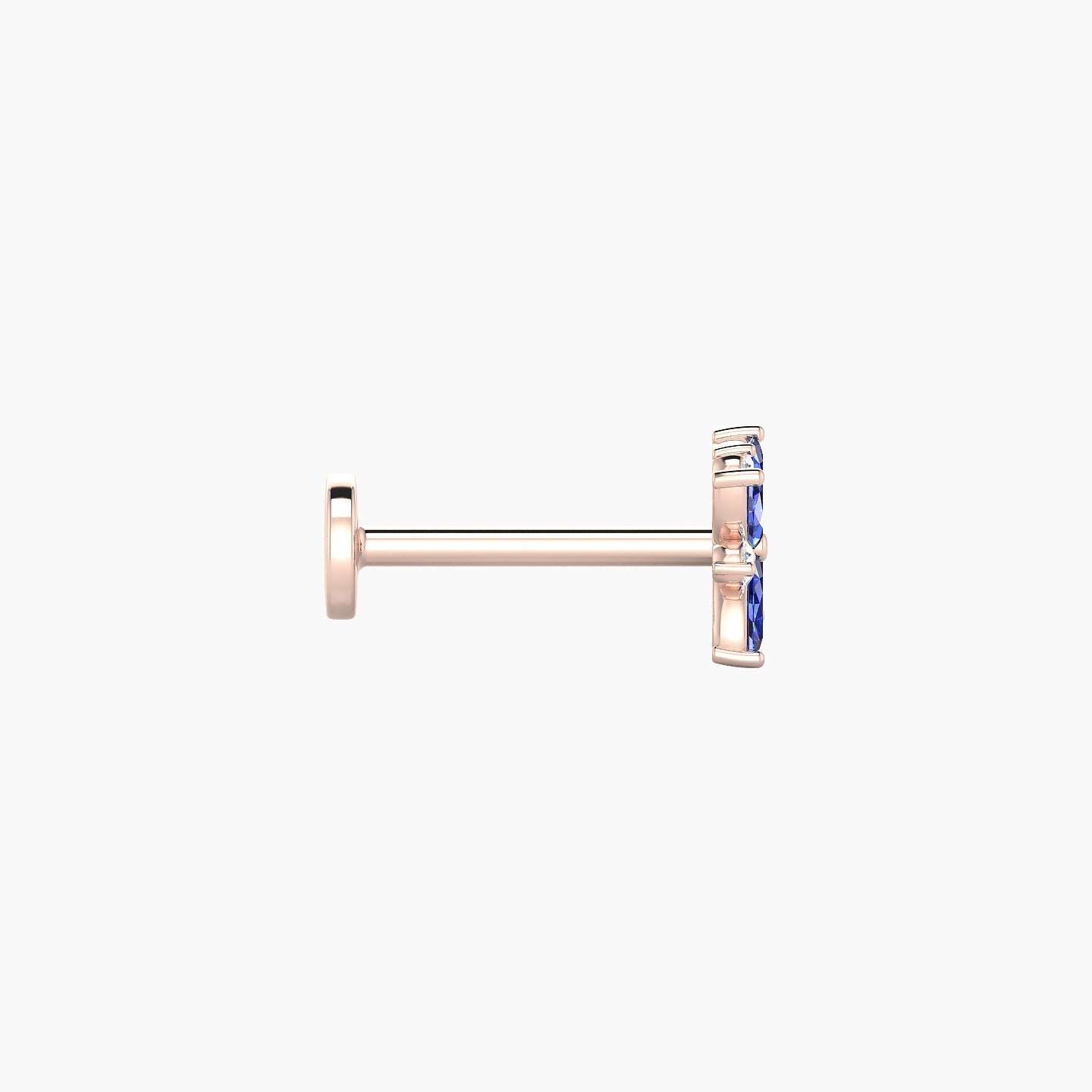 Aurore | 18k Rose Gold 8 mm 5.5 mm Flower Sapphire & Diamond Piercing