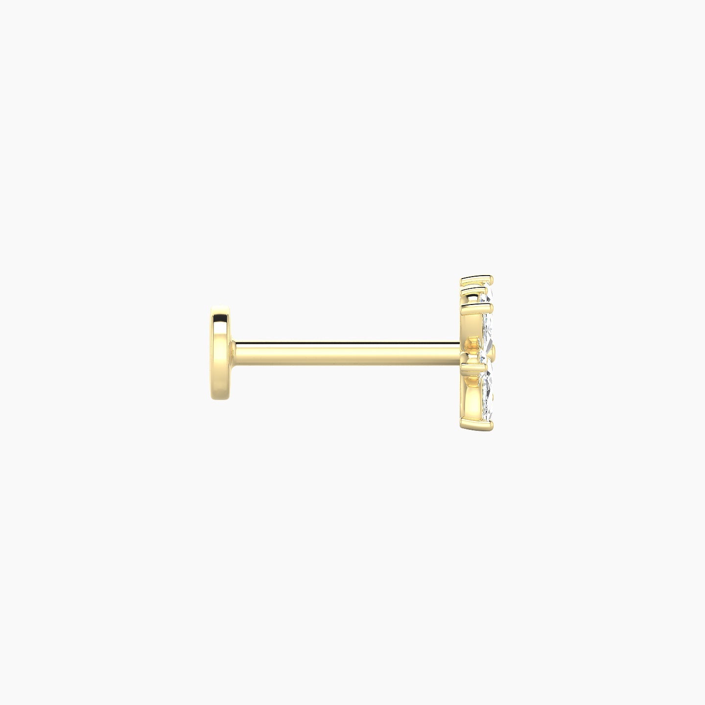 Aurore | 18k Yellow Gold 5.5 mm 8 mm Flower Diamond Piercing