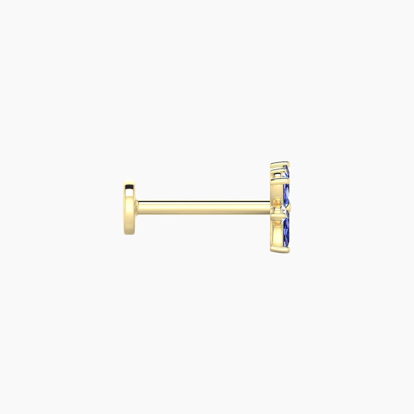 Aurore | 18k Yellow Gold 8 mm 5.5 mm Flower Sapphire & Diamond Piercing