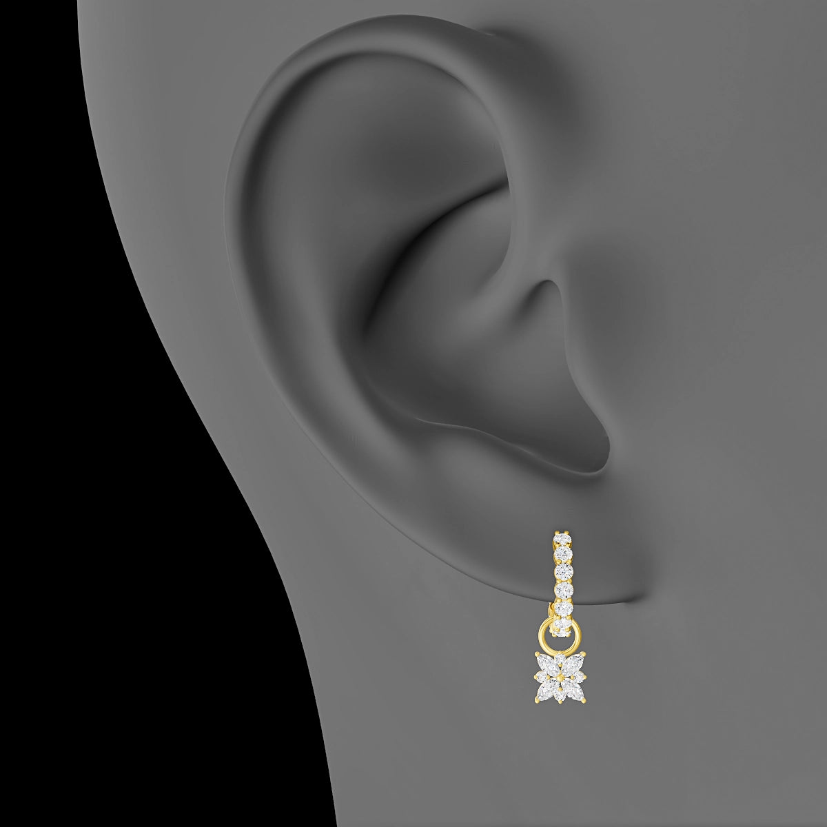 Aurore | 18k Yellow Gold 5.5 mm Flower Diamond Charm