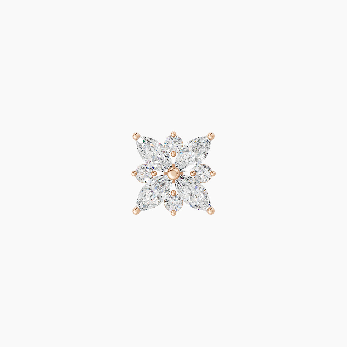 Aurore | 18k Rose Gold 5.5 mm Flower Diamond Earring