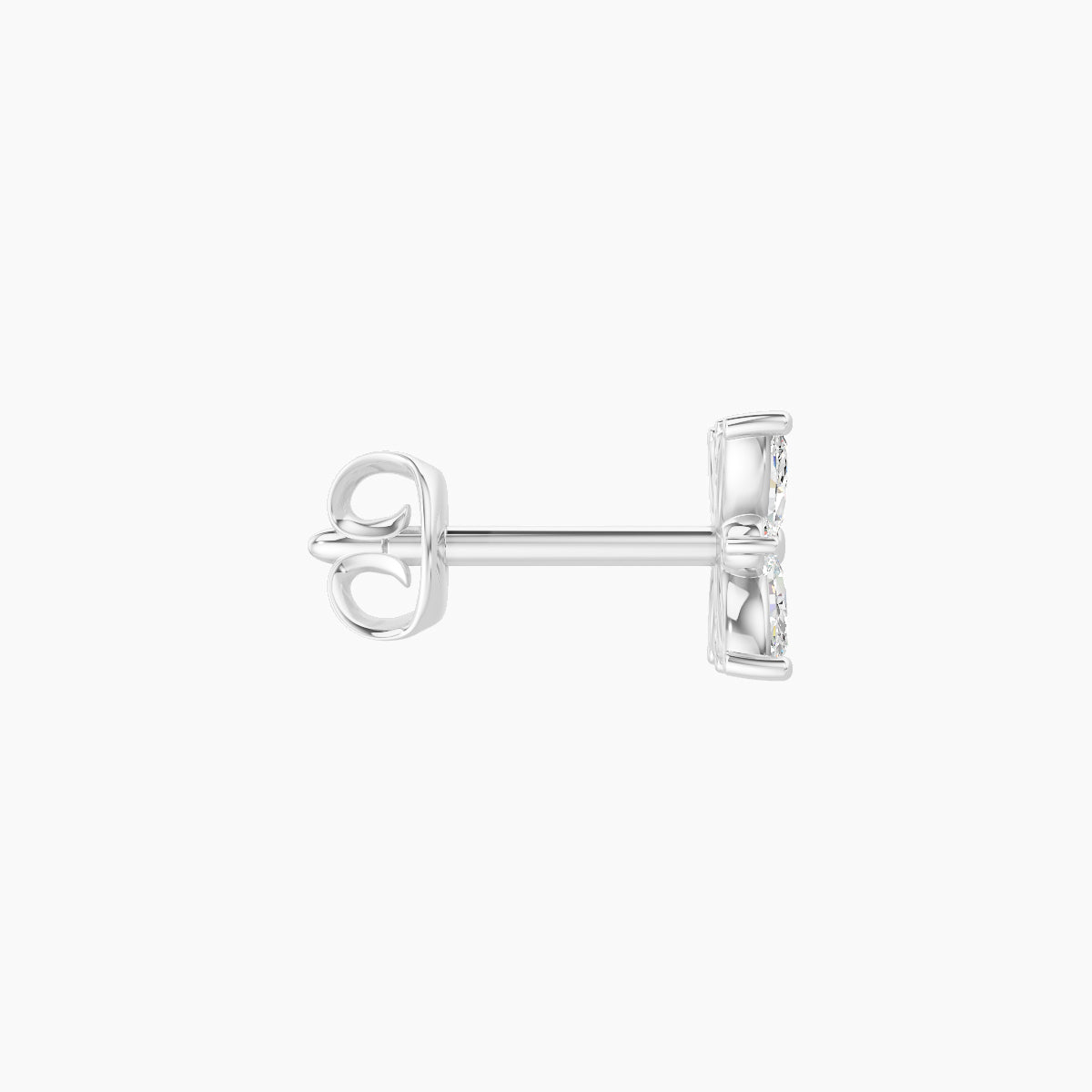 Aurore | 18k White Gold 5.5 mm Flower Diamond Earring