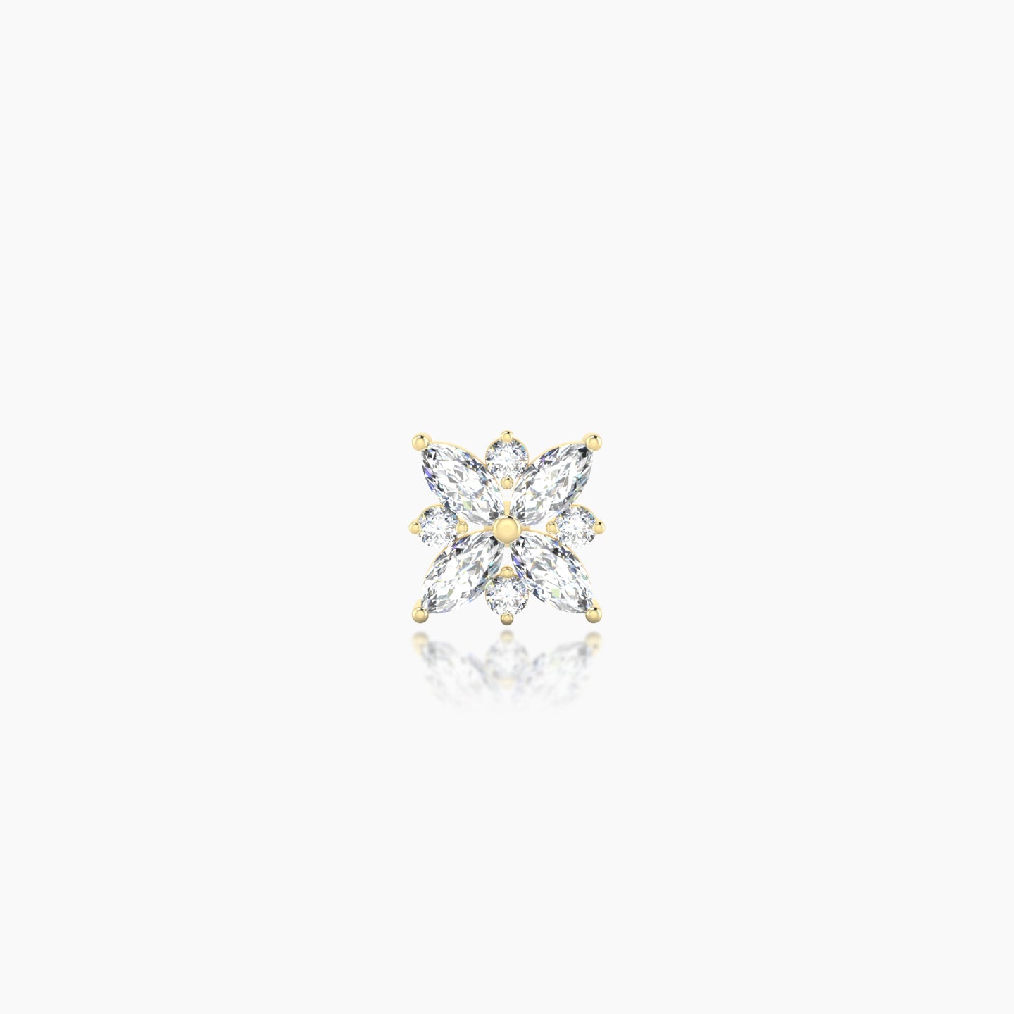 Aurore | 18k Yellow Gold 5.5 mm Flower Diamond Earring