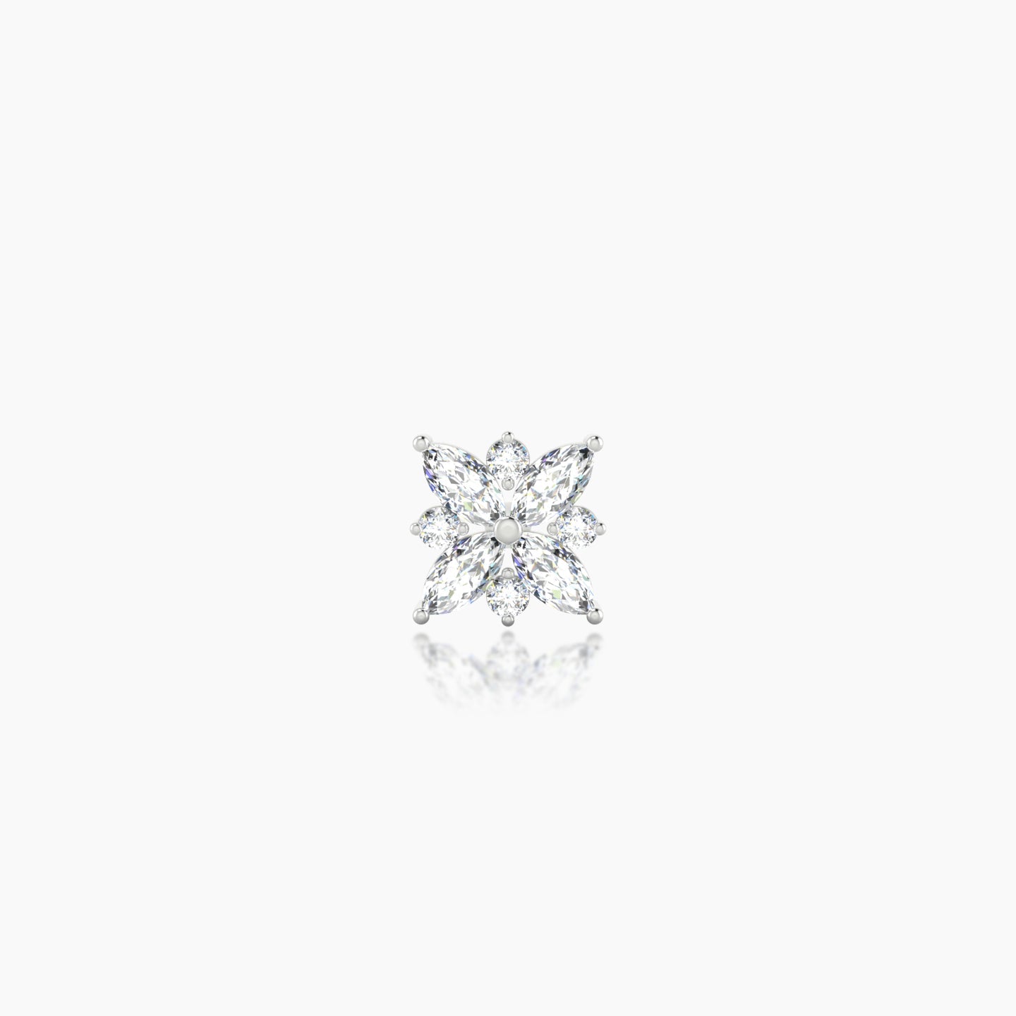 Aurore | 18k White Gold 5.5 mm Flower Diamond Piercing