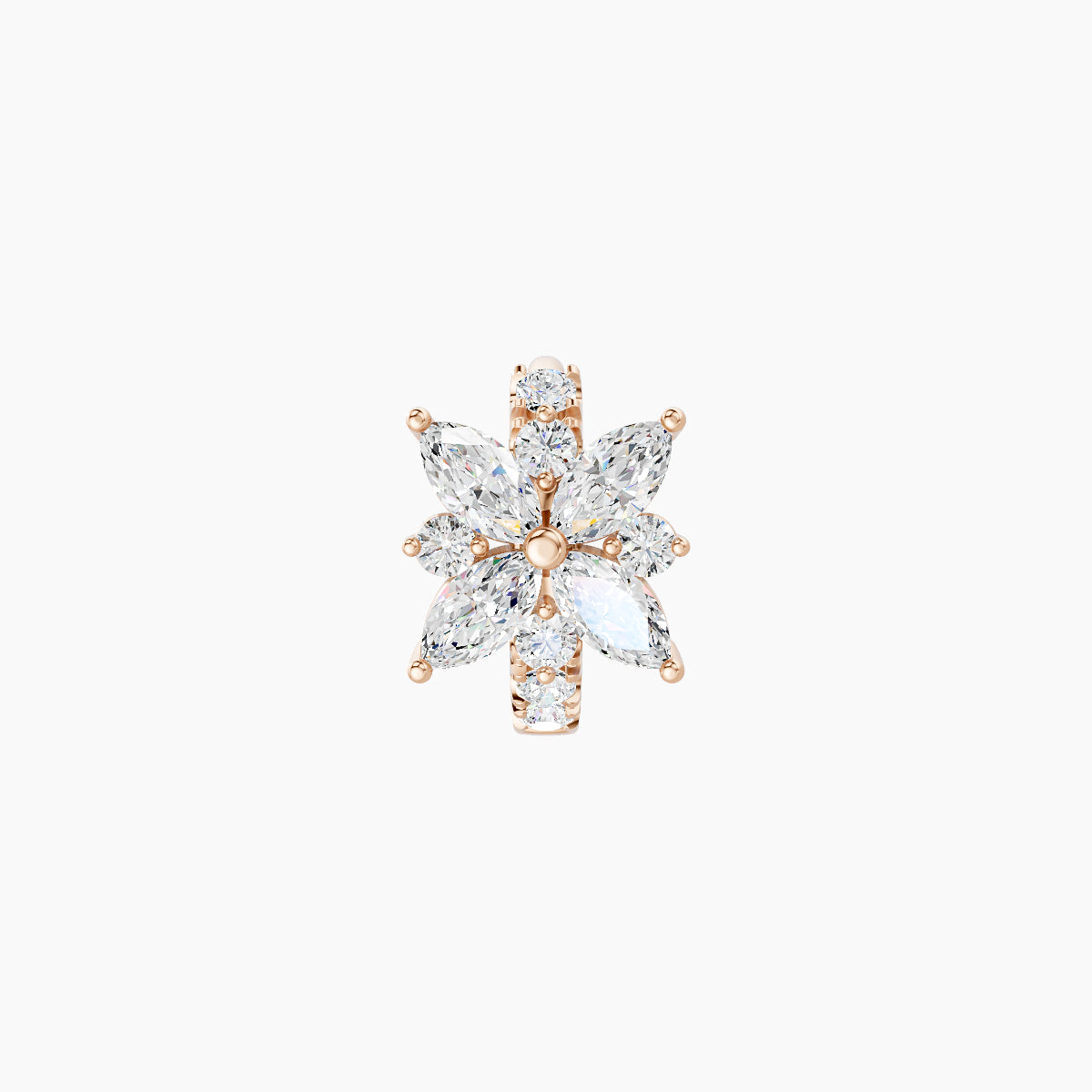 Aurore | 18k Rose Gold 5 mm Flower Diamond Hoop Piercing