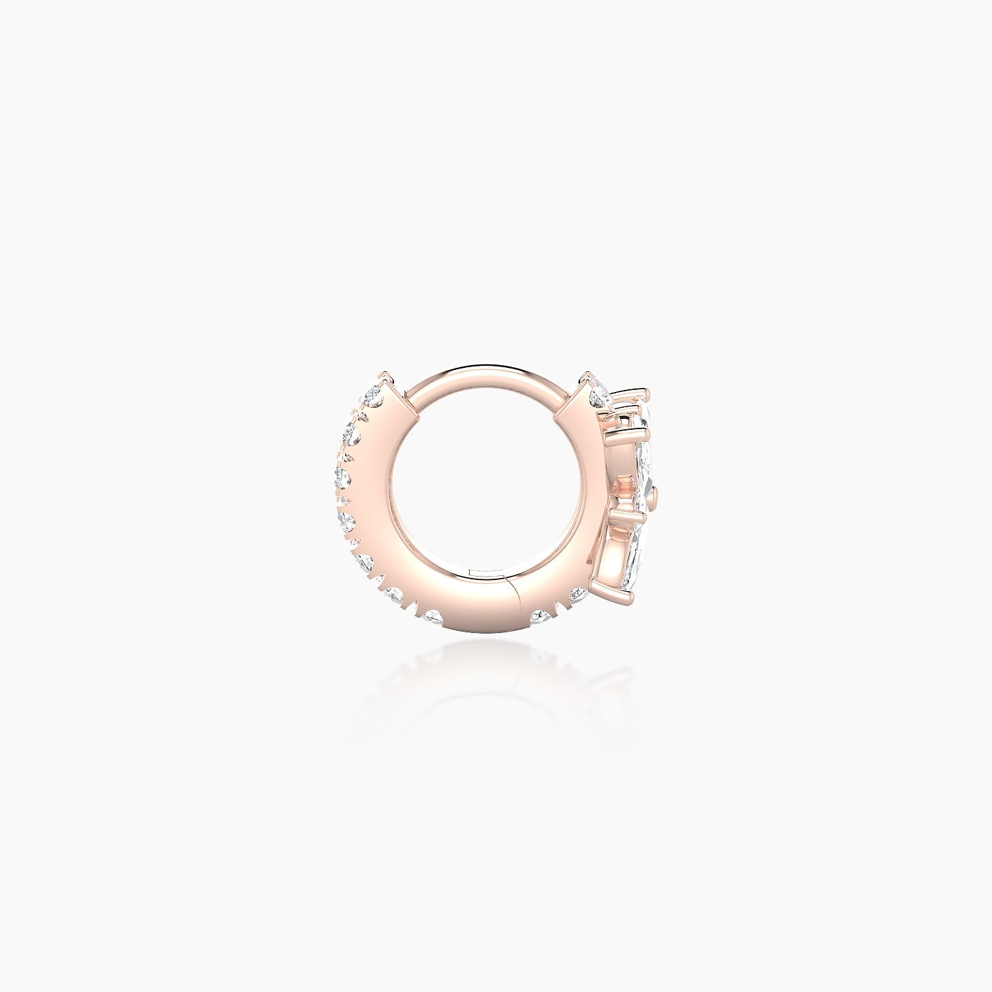 Aurore | 18k Rose Gold 5 mm Flower Diamond Hoop Piercing