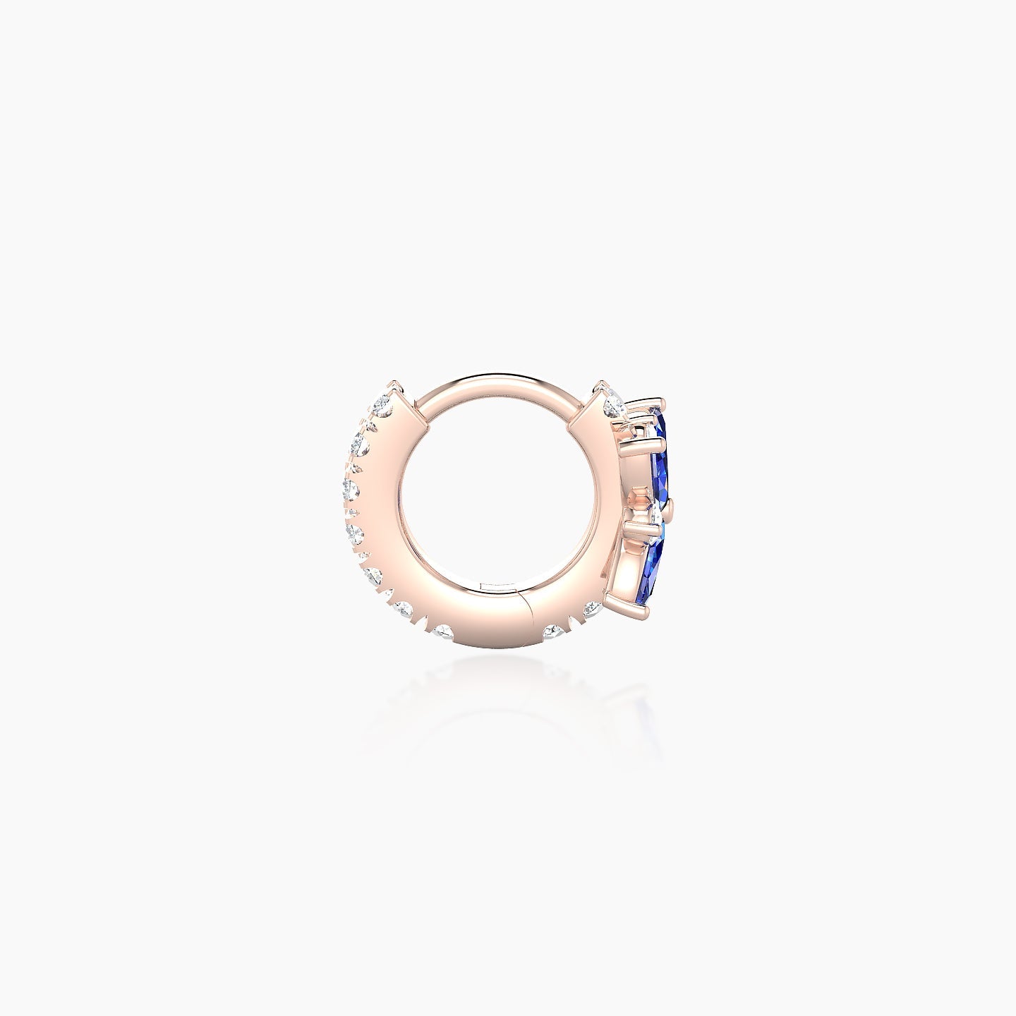 Aurore | 18k Rose Gold 5 mm Flower Sapphire & Diamond Hoop Piercing