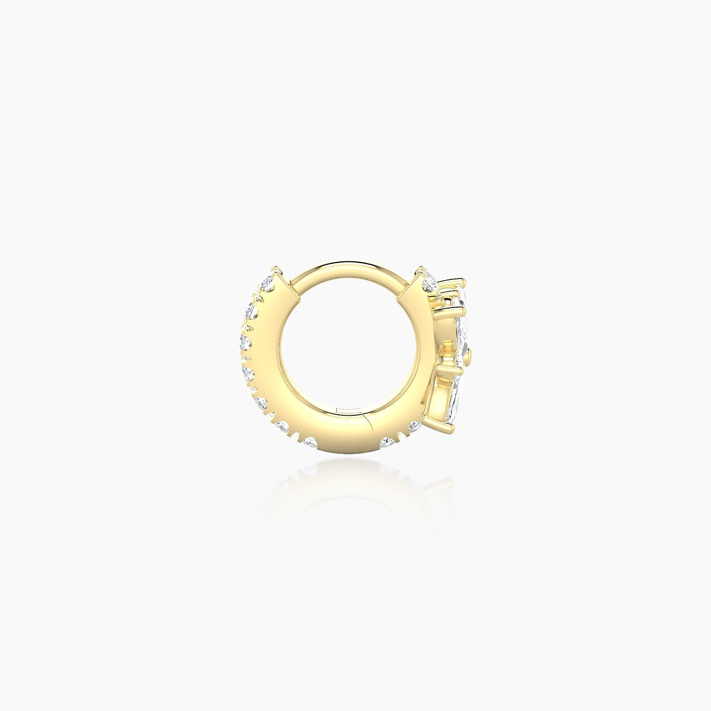 Aurore | 18k Yellow Gold 5 mm Flower Diamond Hoop Piercing