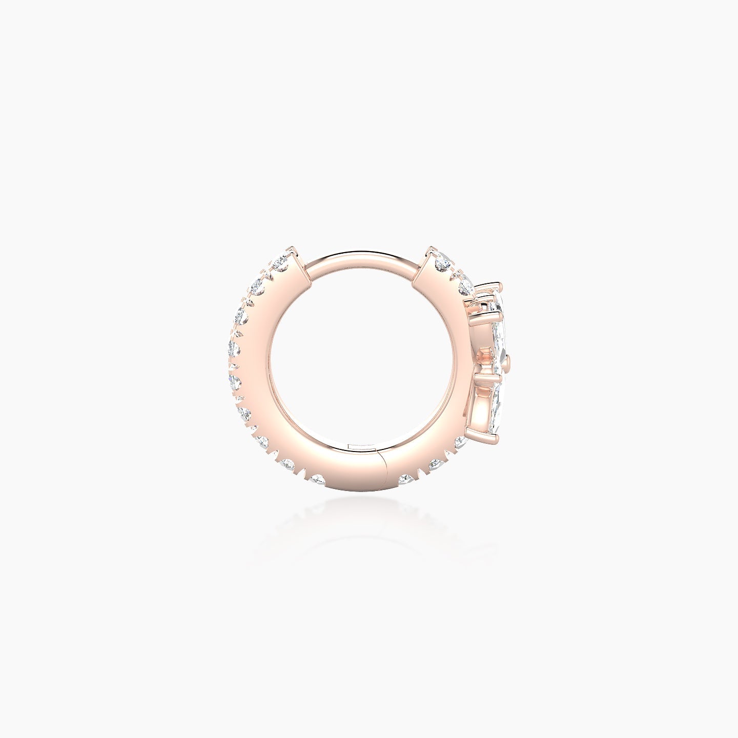 Aurore | 18k Rose Gold 6.5 mm Flower Diamond Hoop Piercing