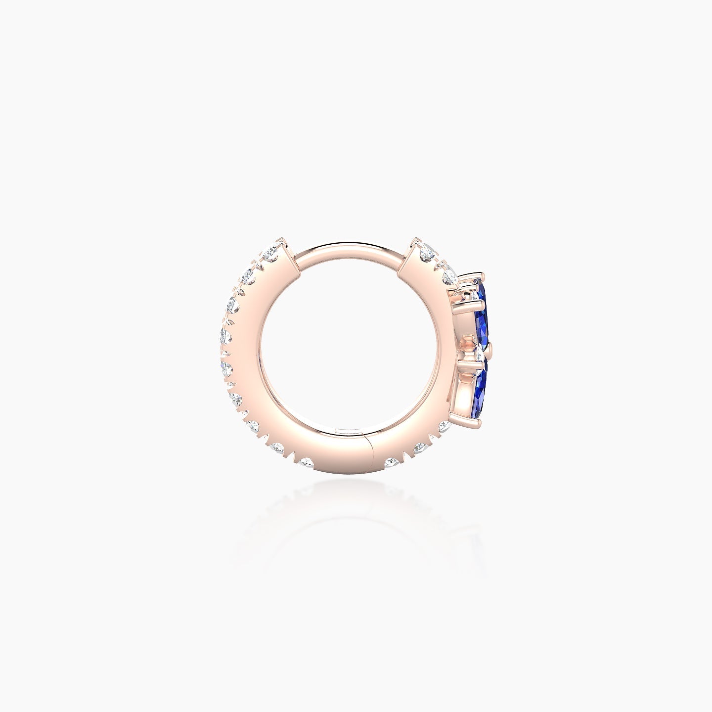 Aurore | 18k Rose Gold 6.5 mm Flower Sapphire & Diamond Hoop Piercing