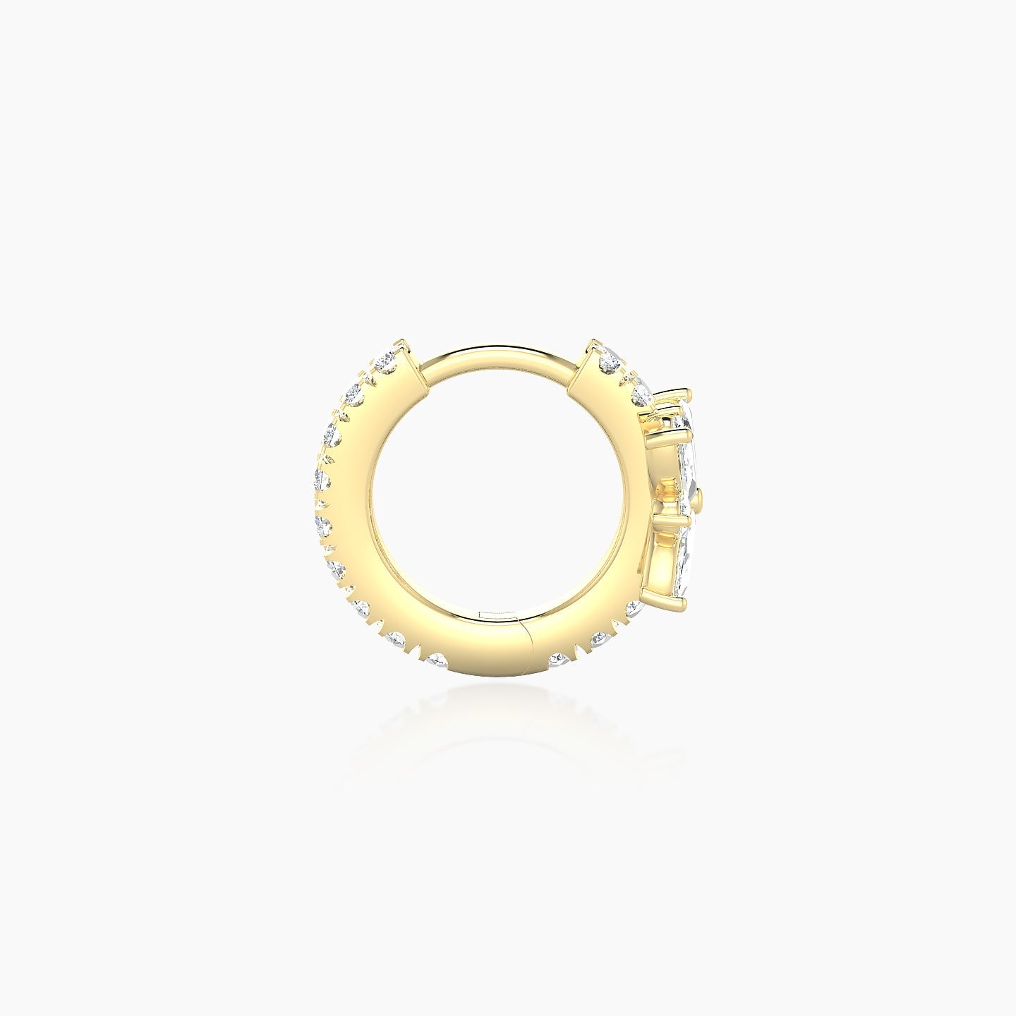 Aurore | 18k Yellow Gold 6.5 mm Flower Diamond Hoop Piercing