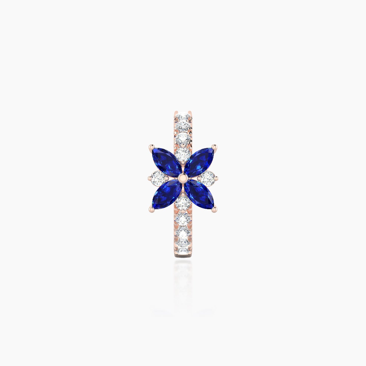 Aurore | 18k Rose Gold 8 mm Flower Sapphire & Diamond Hoop Piercing