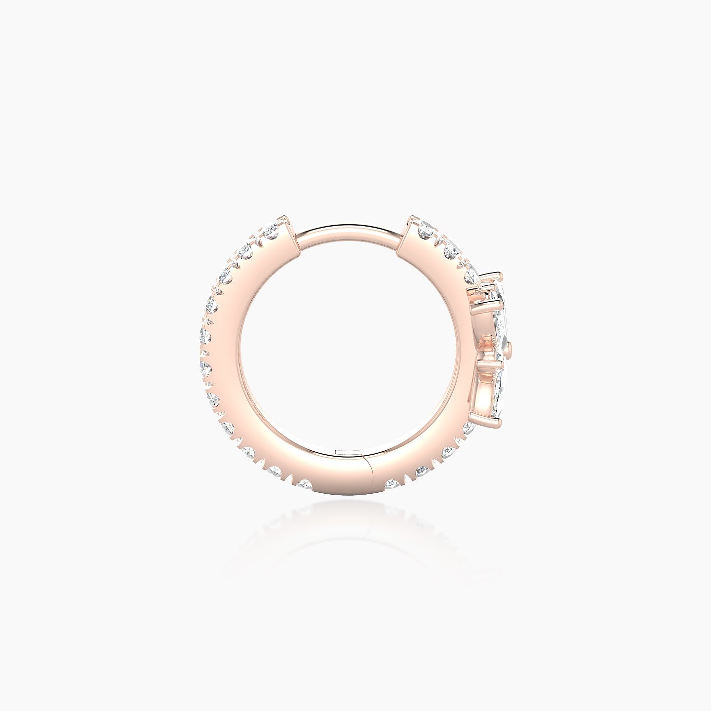 Aurore | 18k Rose Gold 8 mm Flower Diamond Hoop Piercing