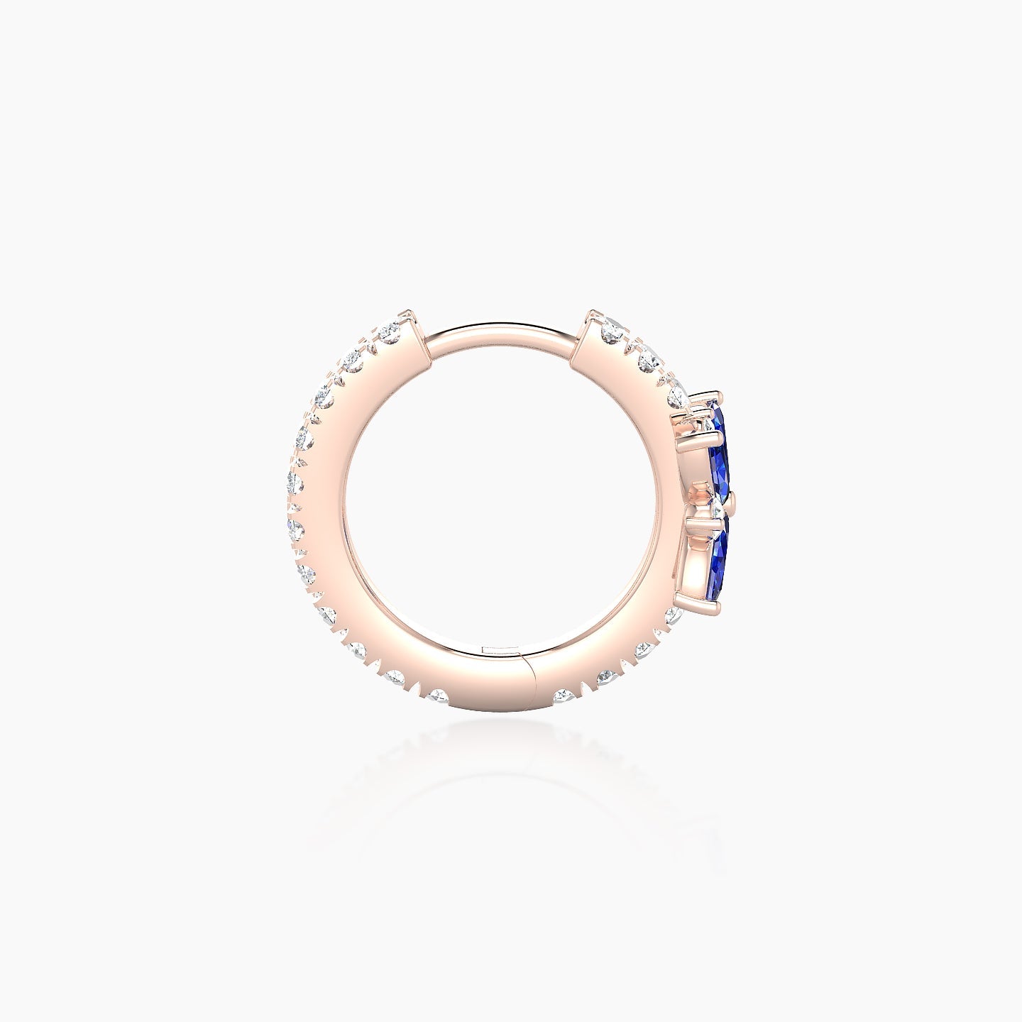 Aurore | 18k Rose Gold 8 mm Flower Sapphire & Diamond Hoop Piercing