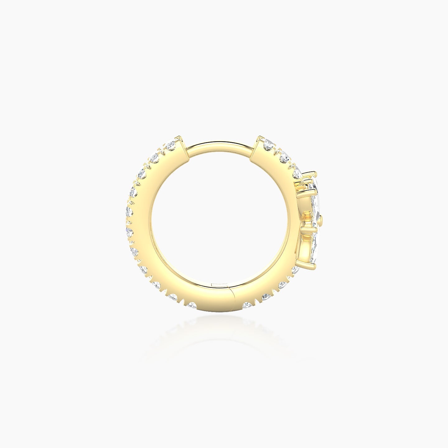 Aurore | 18k Yellow Gold 8 mm Flower Diamond Hoop Piercing