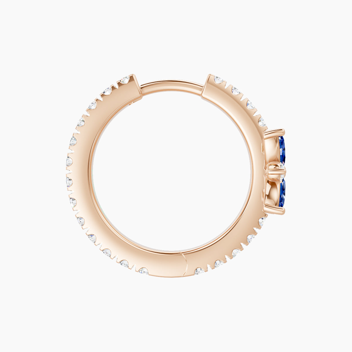 Aurore | 18k Rose Gold 9.5 mm Flower Sapphire & Diamond Hoop Piercing
