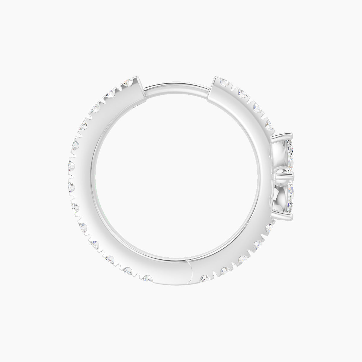 Aurore | 18k White Gold 9.5 mm Flower Diamond Hoop Piercing
