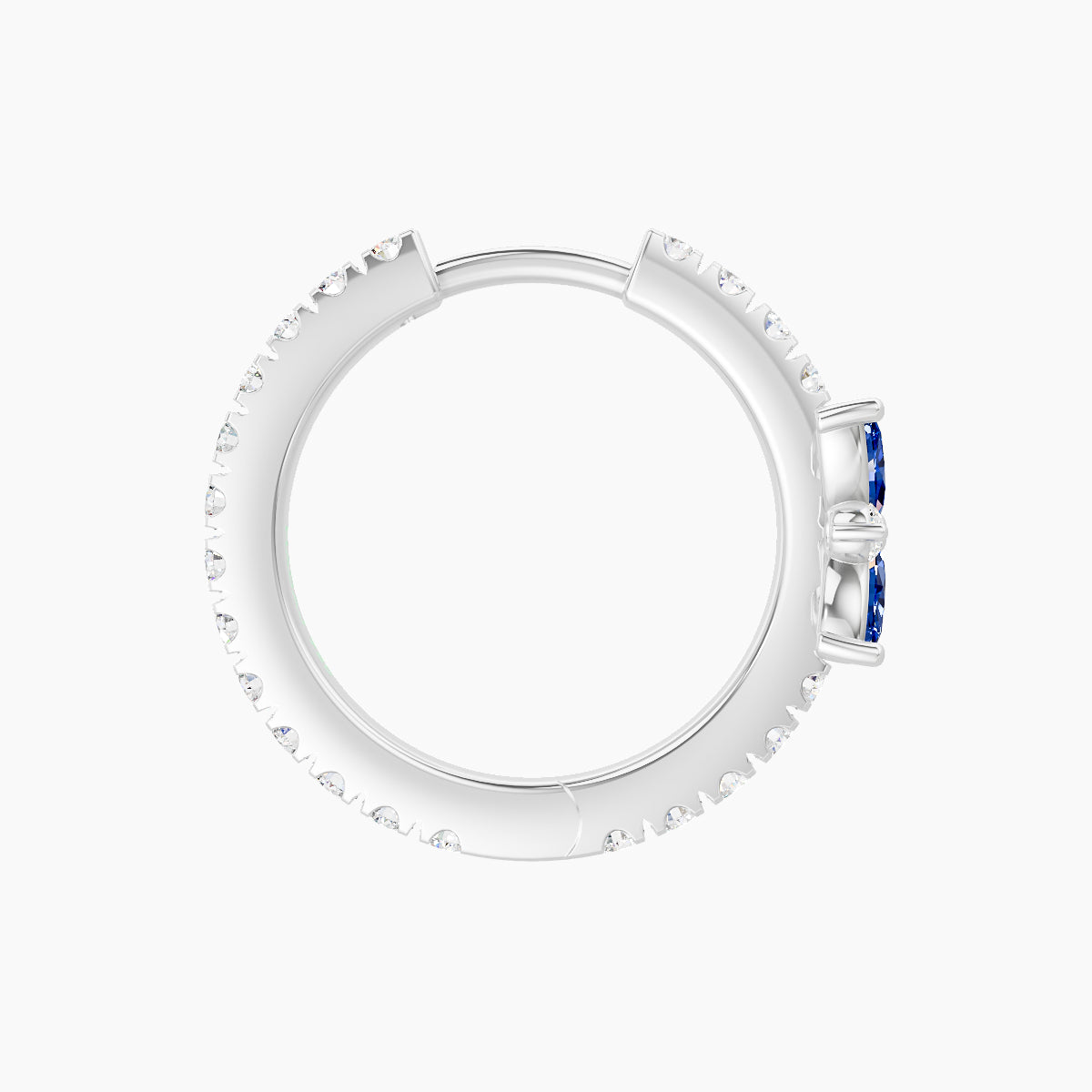 Aurore | 18k White Gold 9.5 mm Flower Sapphire & Diamond Hoop Piercing