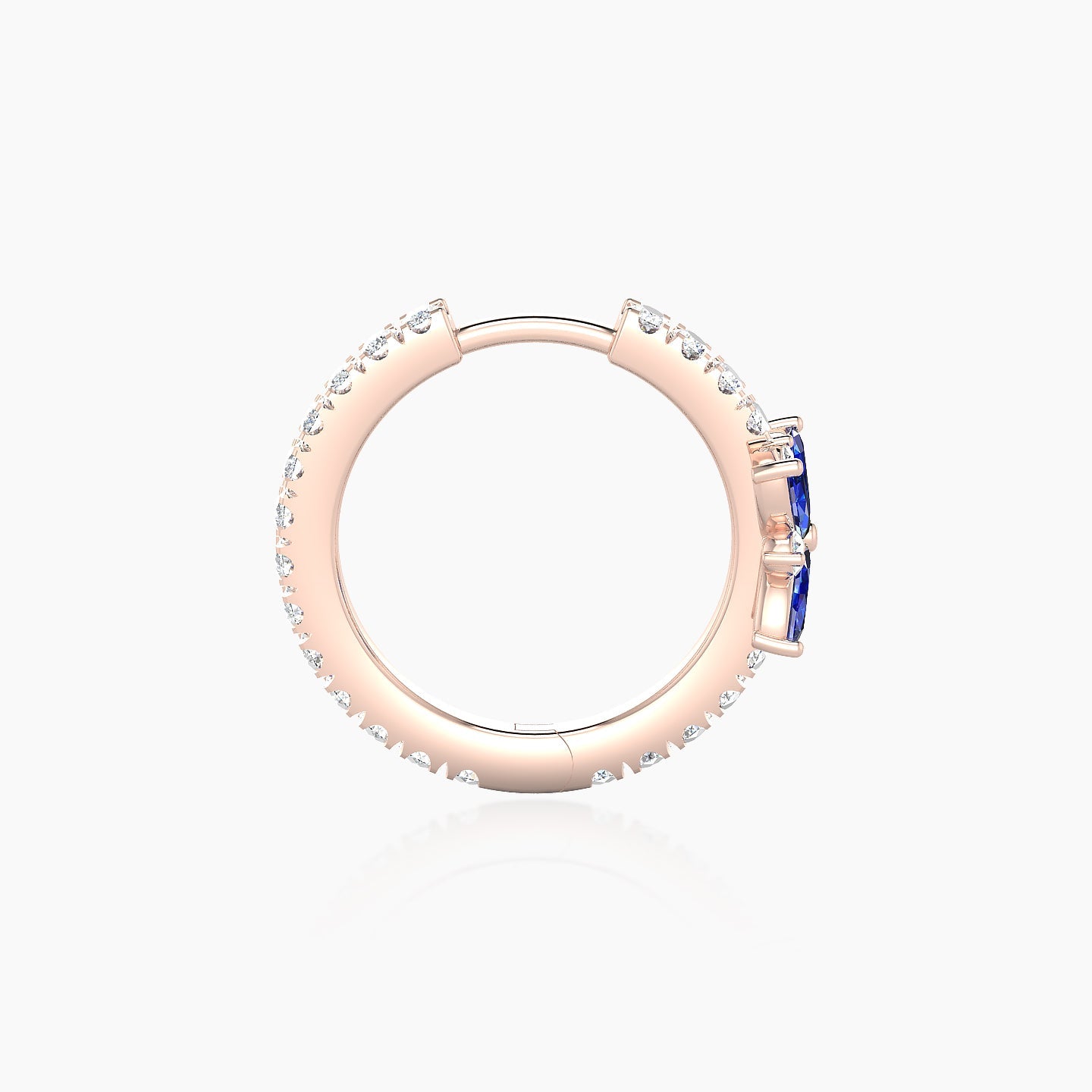 Aurore | 18k Rose Gold 9.5 mm Flower Sapphire & Diamond Hoop Piercing