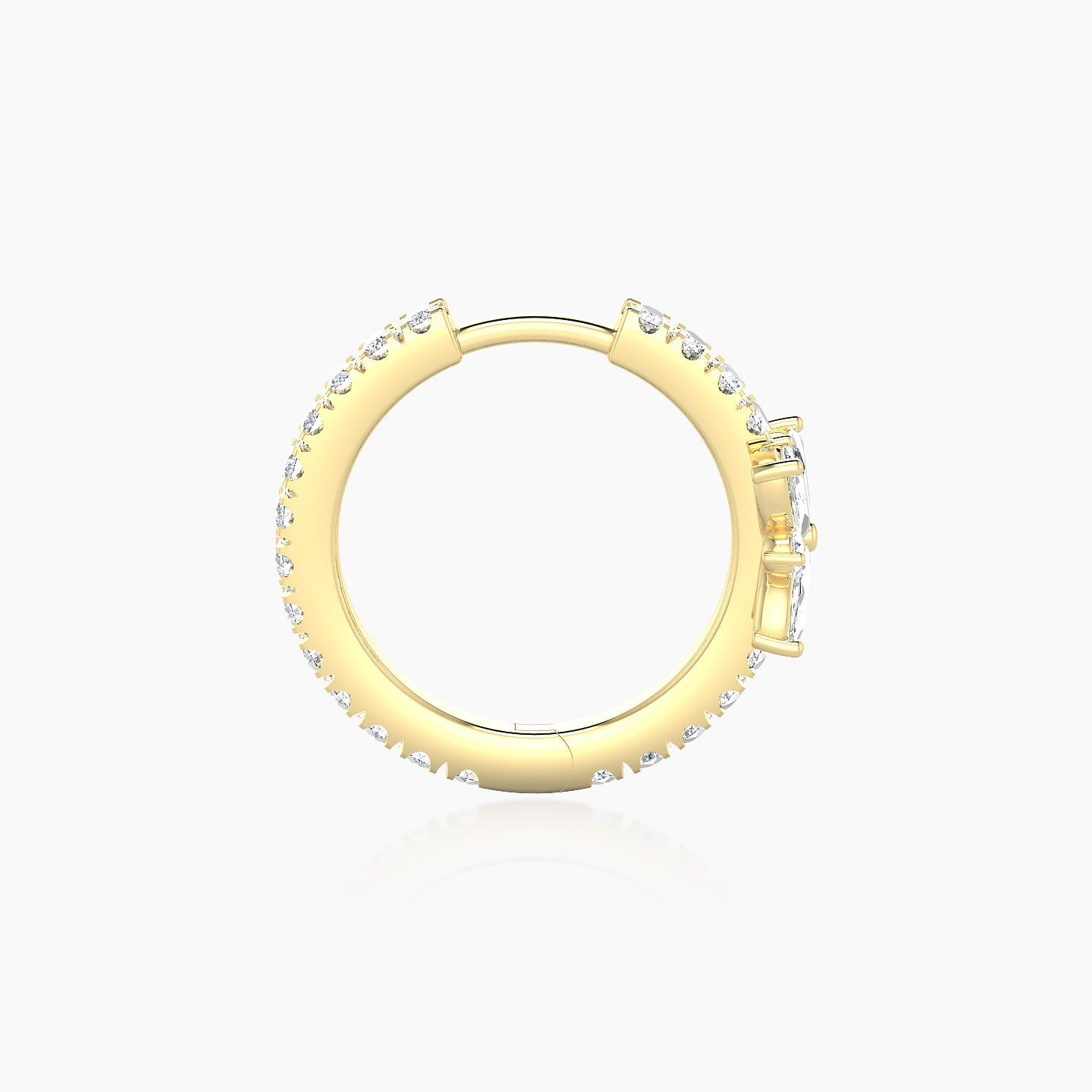 Aurore | 18k Yellow Gold 9.5 mm Flower Diamond Hoop Piercing